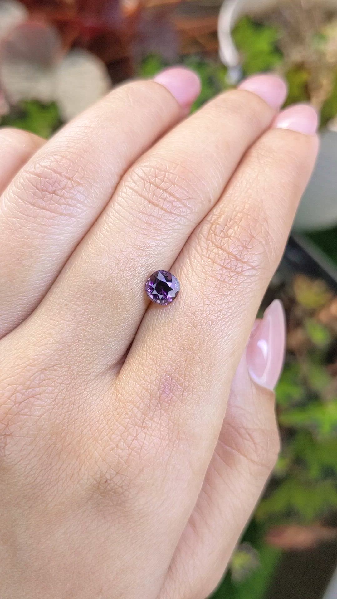 0.93 Ct. Pinkish Purple Spinel from Ceylon (Sri Lanka) Size Video