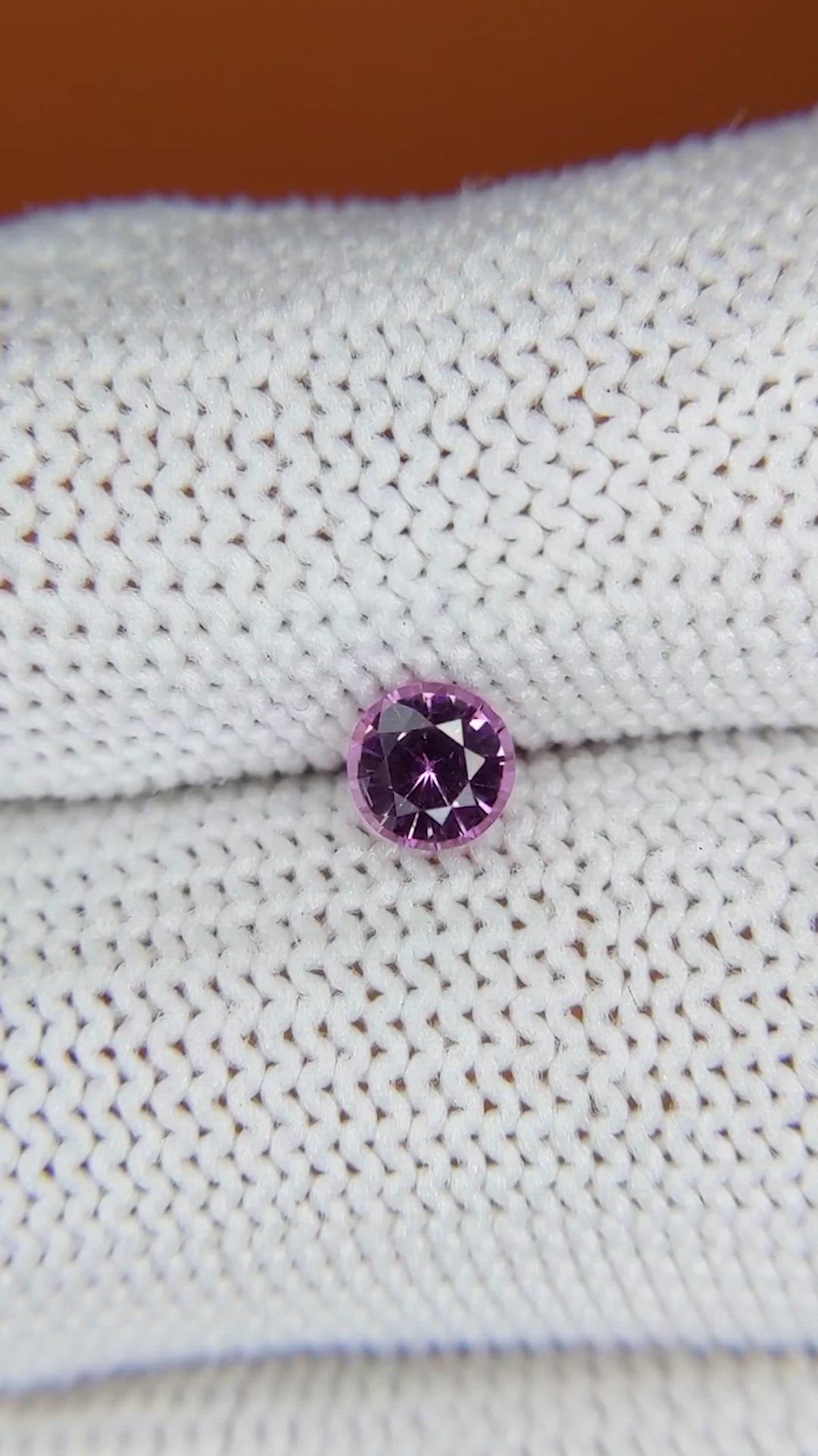 0.51 Ct. Purplish Pink Spinel from Ceylon (Sri Lanka) Size Video