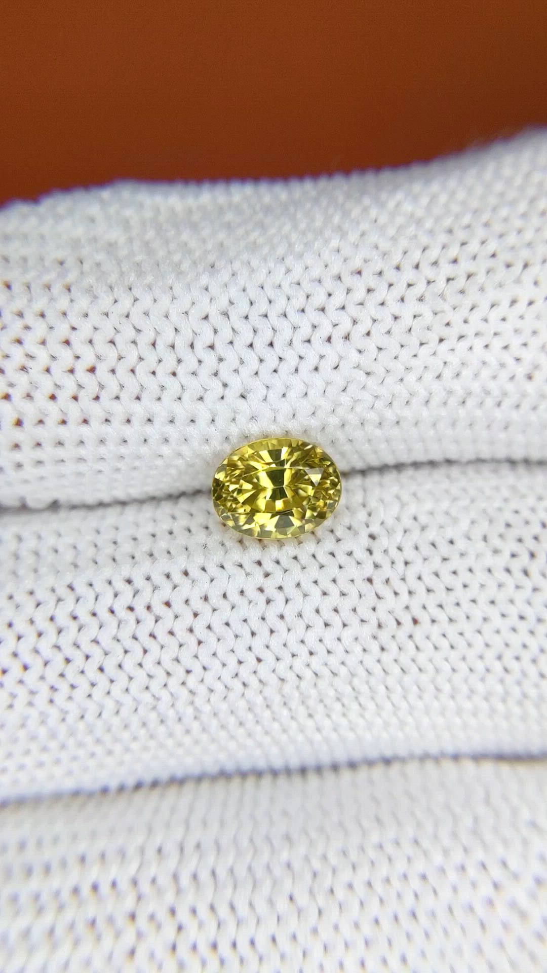 1.68 Ct. Greenish Yellow Zircon from Ceylon (Sri Lanka) Size Video