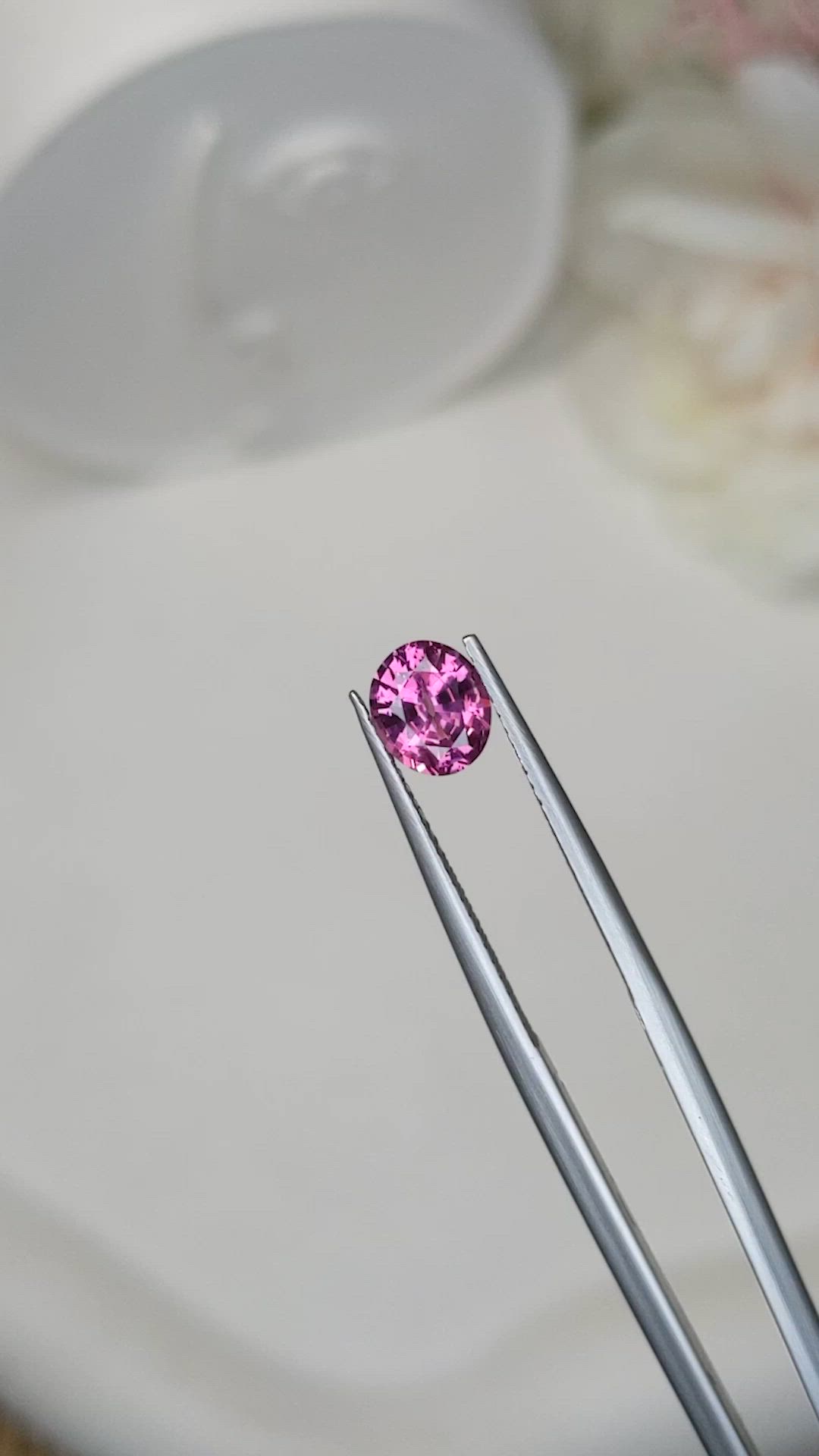 1.21 Ct. Pinkish Purple Spinel from Ceylon (Sri Lanka) Size Video