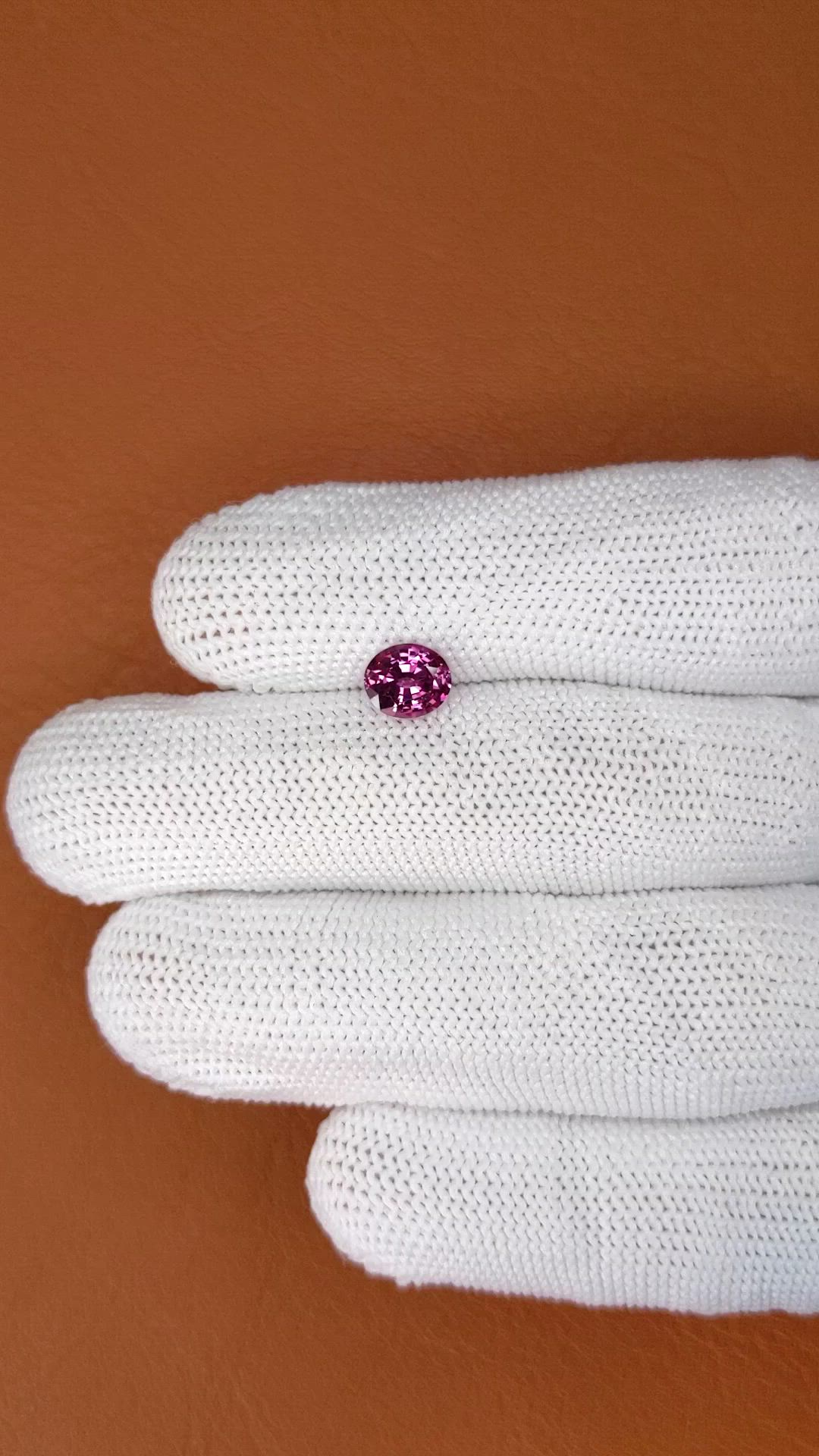 1.21 Ct. Pinkish Purple Spinel from Ceylon (Sri Lanka) Size Video