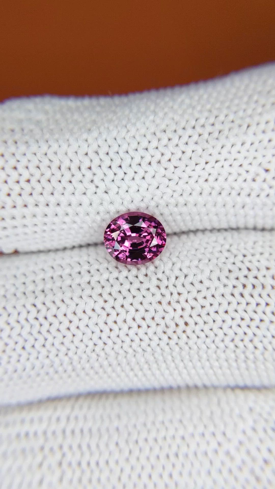 1.21 Ct. Pinkish Purple Spinel from Ceylon (Sri Lanka) Size Video