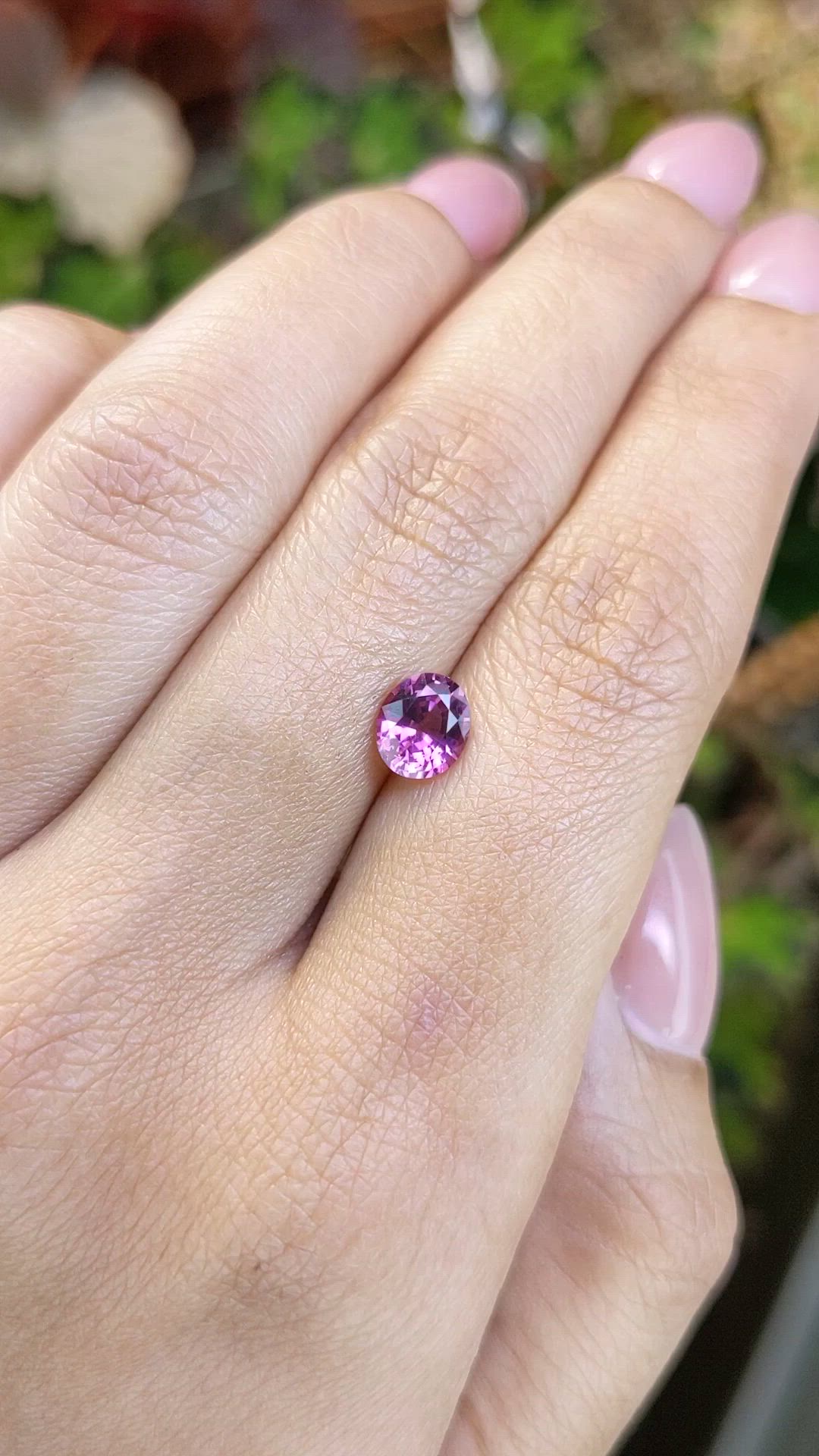 1.21 Ct. Pinkish Purple Spinel from Ceylon (Sri Lanka) Size Video