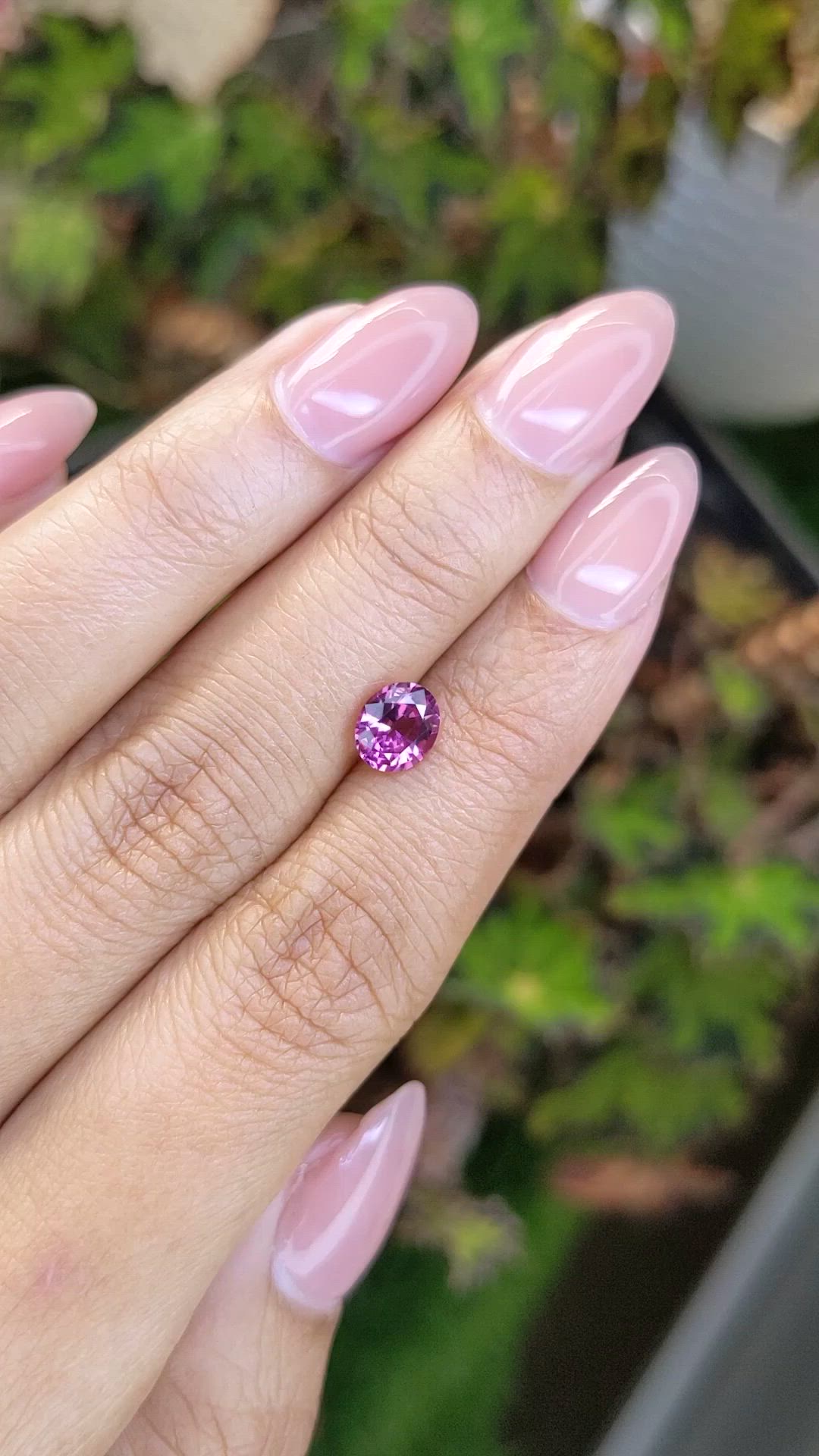1.21 Ct. Pinkish Purple Spinel from Ceylon (Sri Lanka) Size Video
