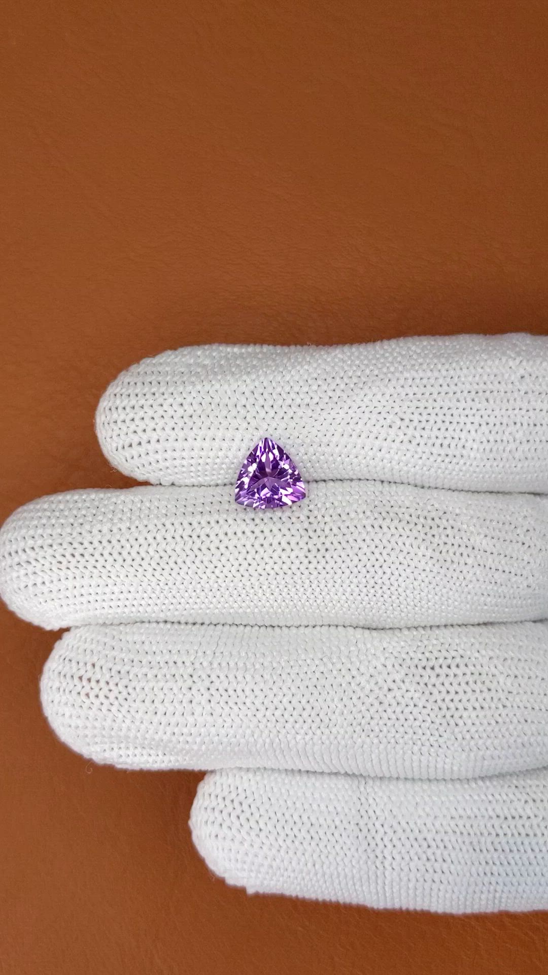 1.55 Ct. Purple Amethyst from Ceylon (Sri Lanka) Size Video