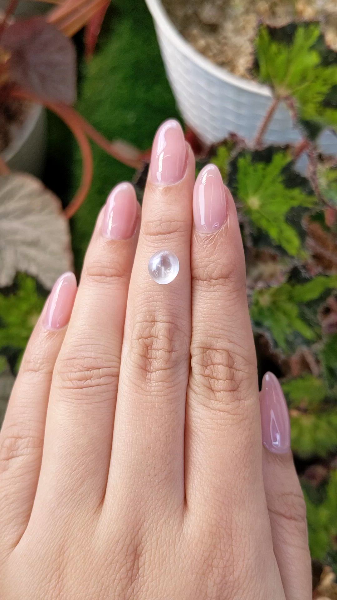 1.22 Ct. White Cabochon Moonstone from Ceylon (Sri Lanka) Size Video