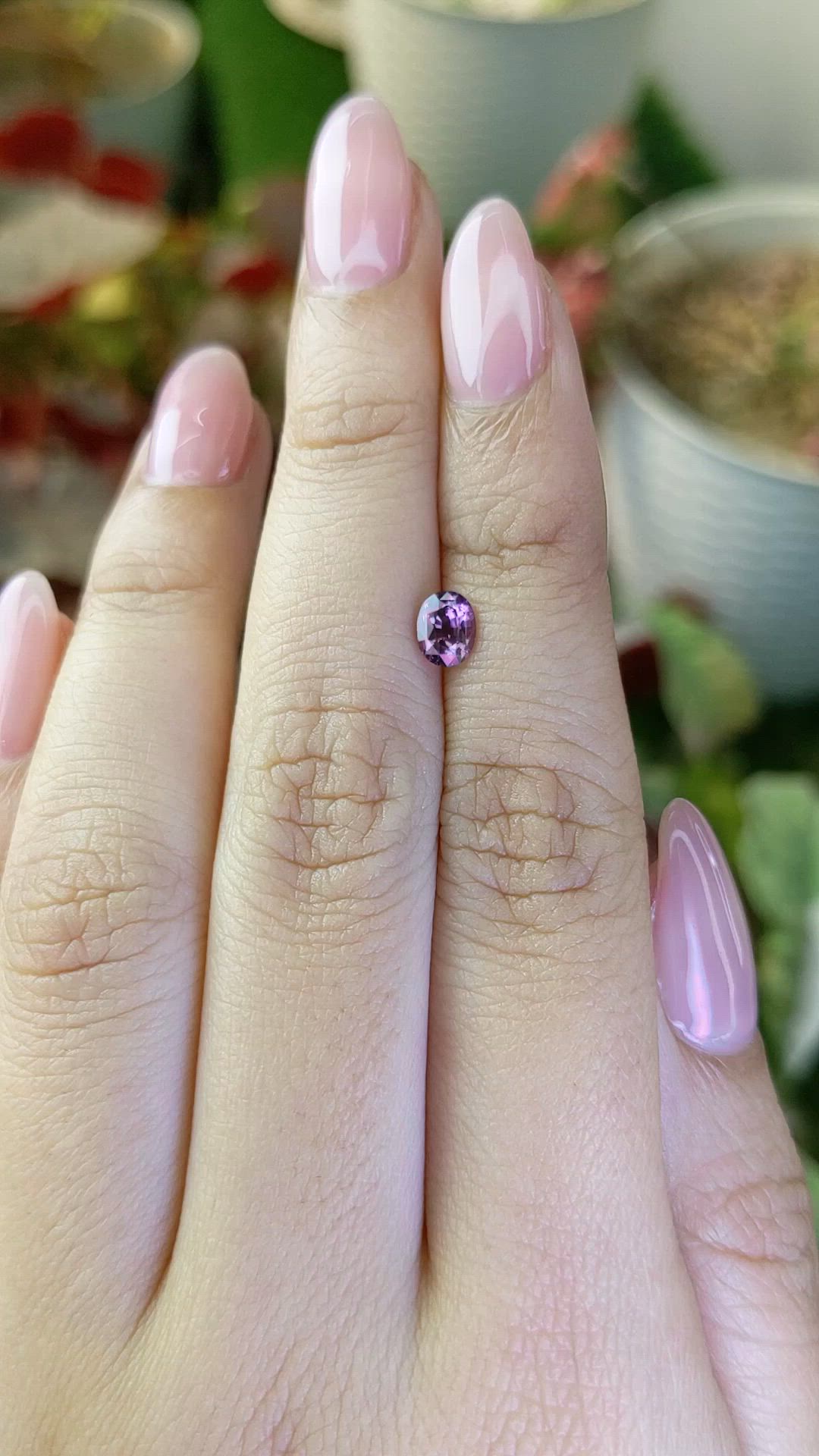 0.65 Ct. Pinkish Purple Spinel from Ceylon (Sri Lanka) Size Video
