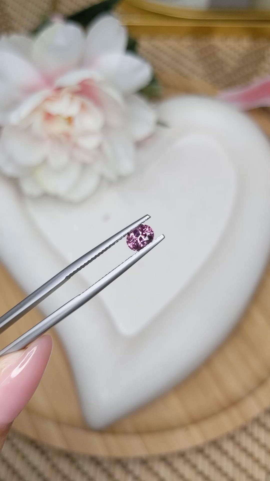 0.65 Ct. Pinkish Purple Spinel from Ceylon (Sri Lanka) Size Video