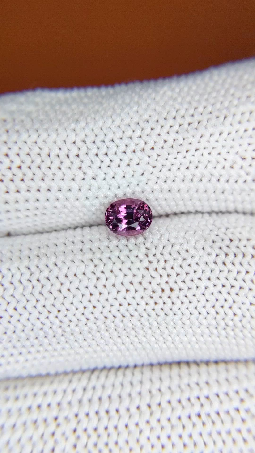 0.65 Ct. Pinkish Purple Spinel from Ceylon (Sri Lanka) Size Video