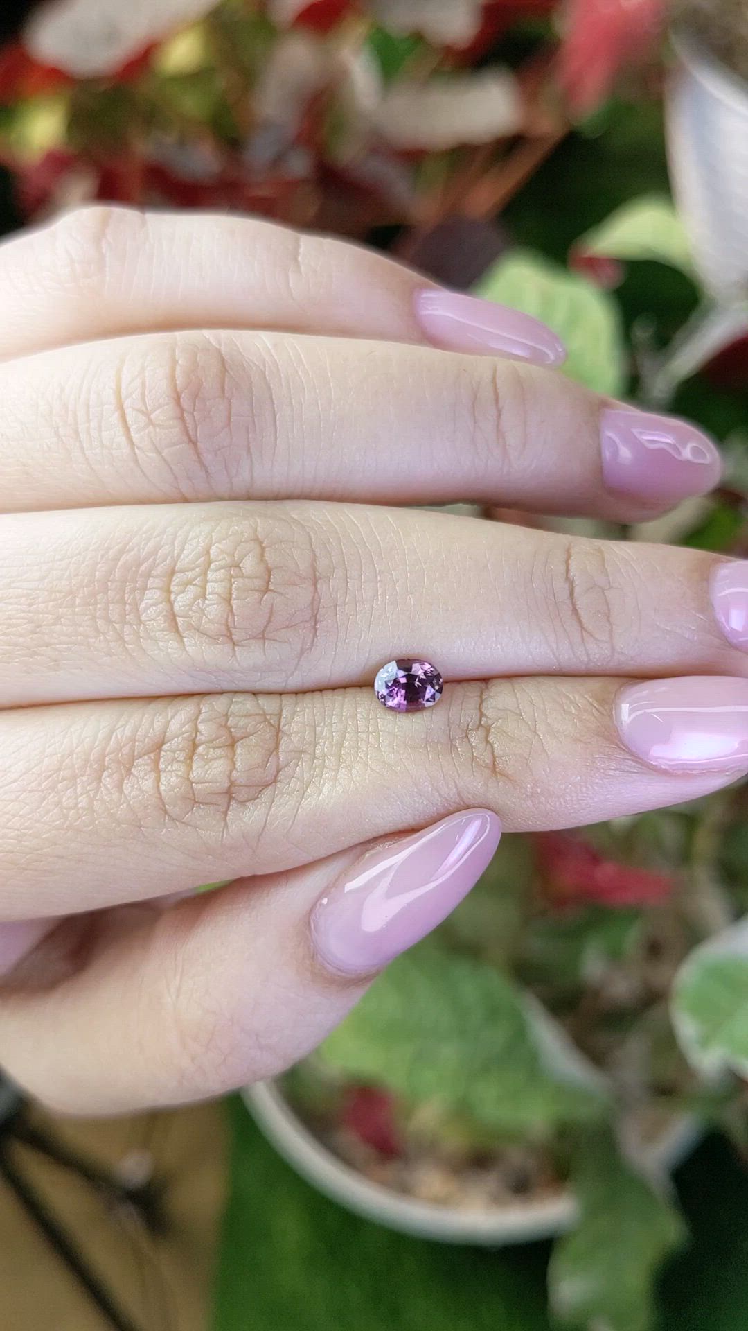 0.65 Ct. Pinkish Purple Spinel from Ceylon (Sri Lanka) Size Video