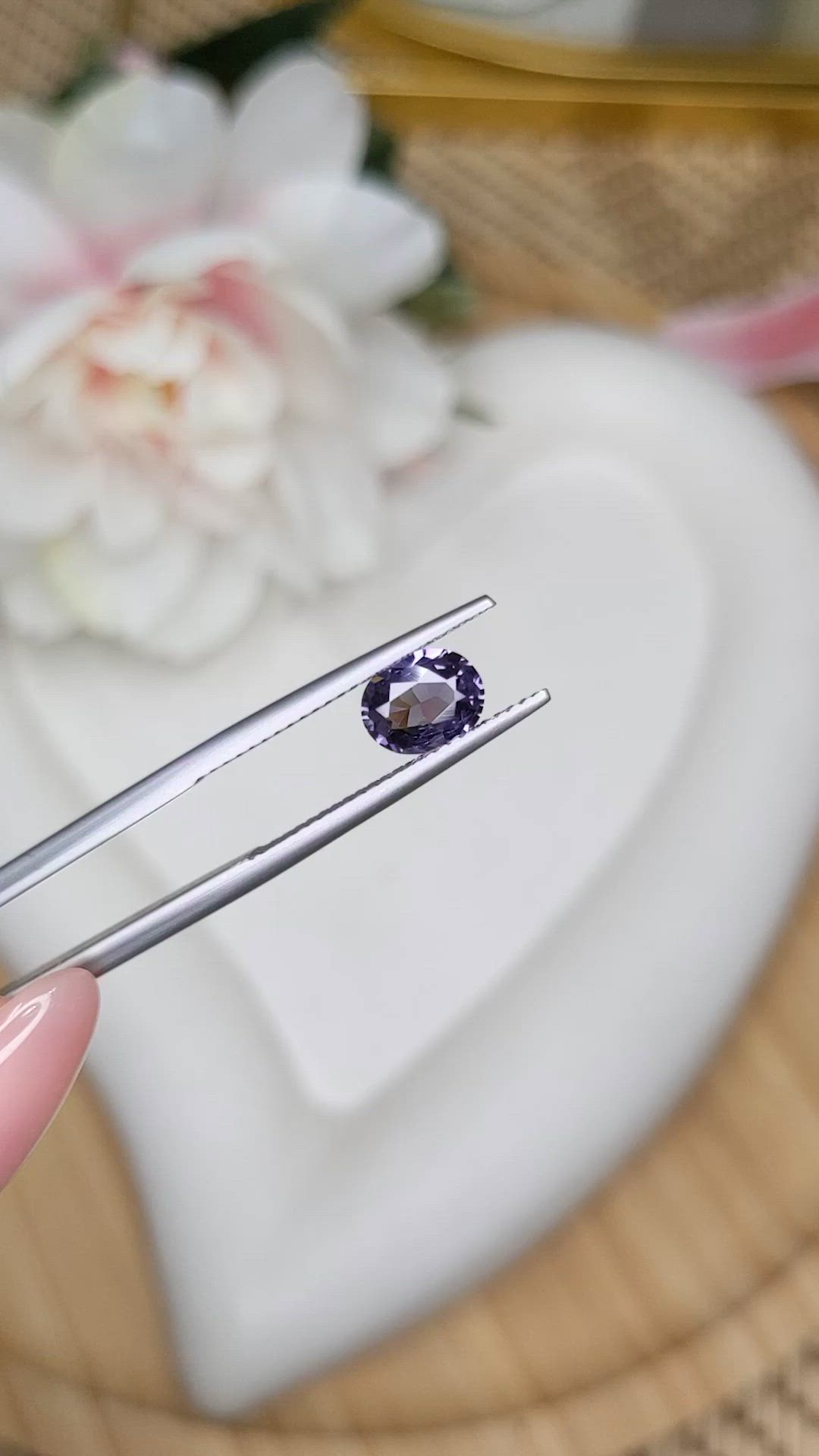 0.87 Ct. Violet Spinel from Ceylon (Sri Lanka) Size Video