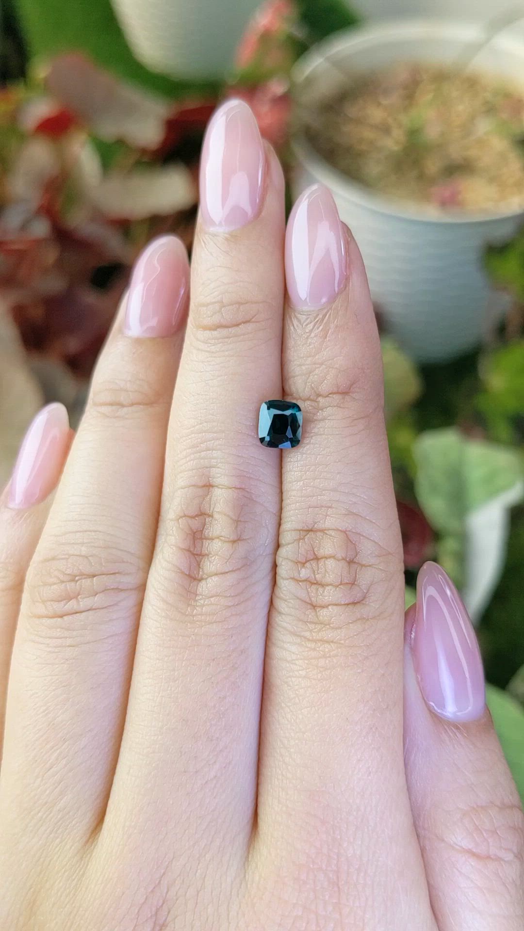 0.90 Ct. Greenish Blue Spinel from Ceylon (Sri Lanka) Size Video