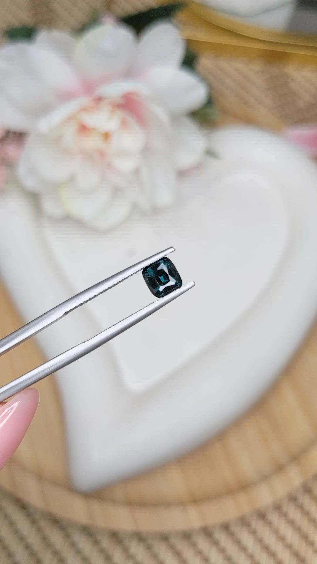 0.90 Ct. Greenish Blue Spinel from Ceylon (Sri Lanka) Size Video