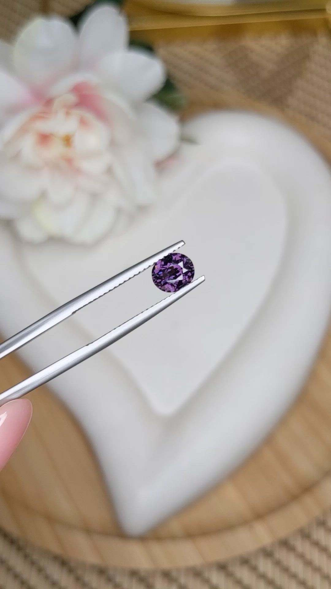 0.83 Ct. Purple Spinel from Ceylon (Sri Lanka) Size Video