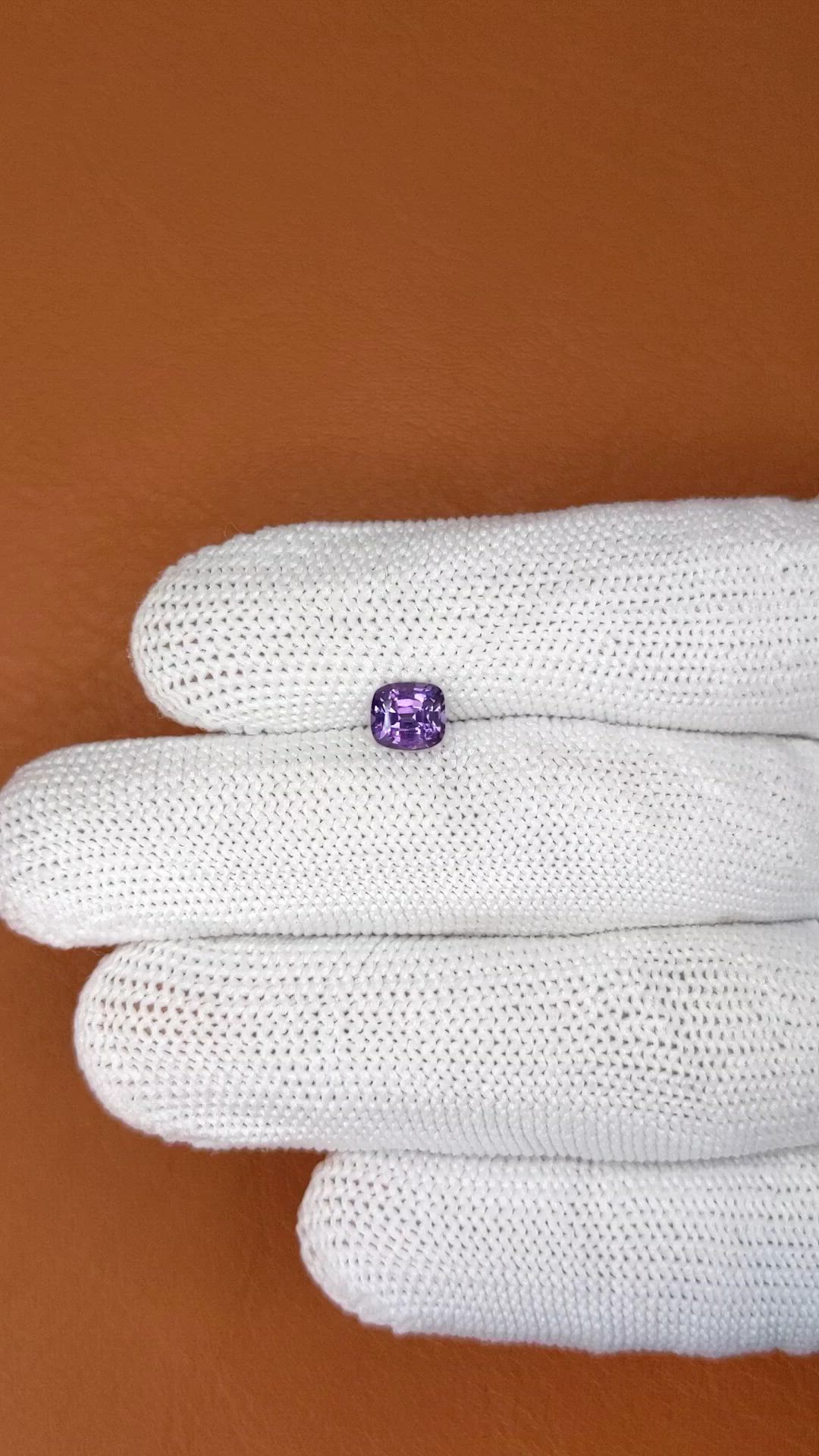 0.88 Ct. Purple Spinel from Ceylon (Sri Lanka) Size Video