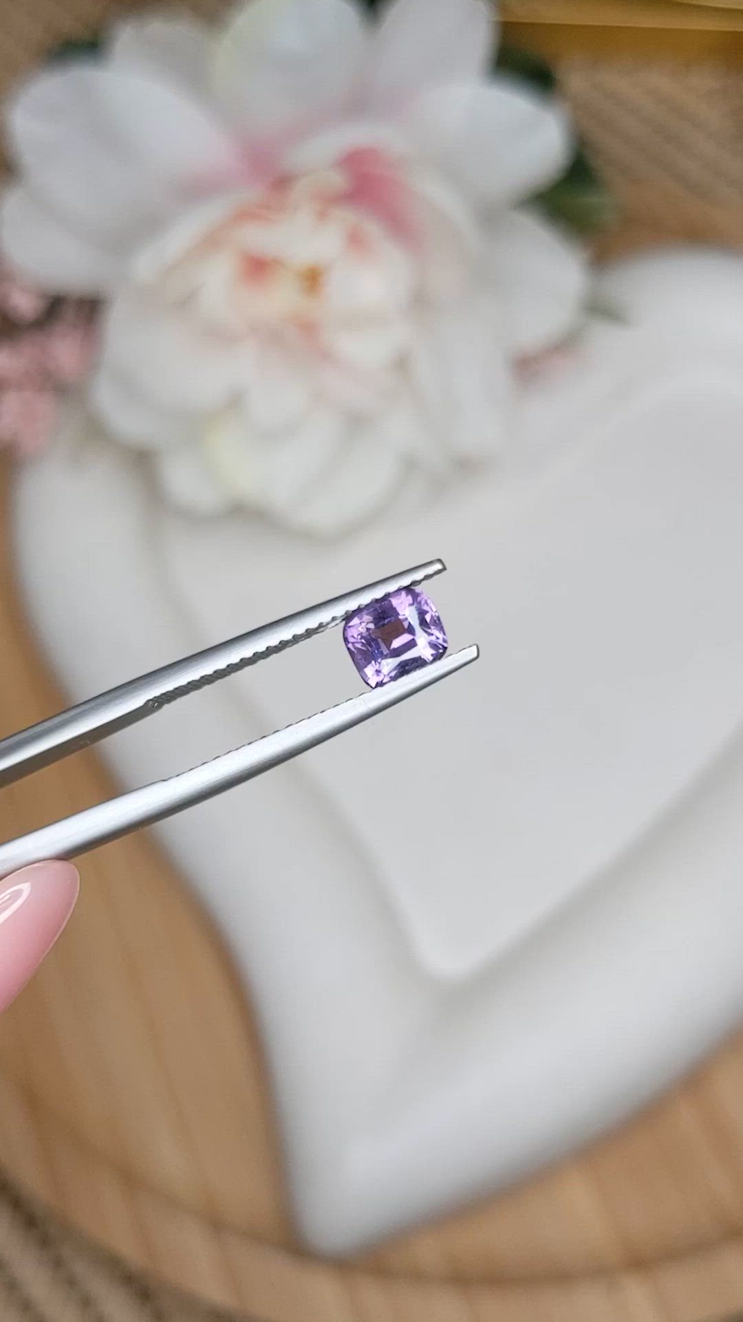 0.88 Ct. Purple Spinel from Ceylon (Sri Lanka) Size Video