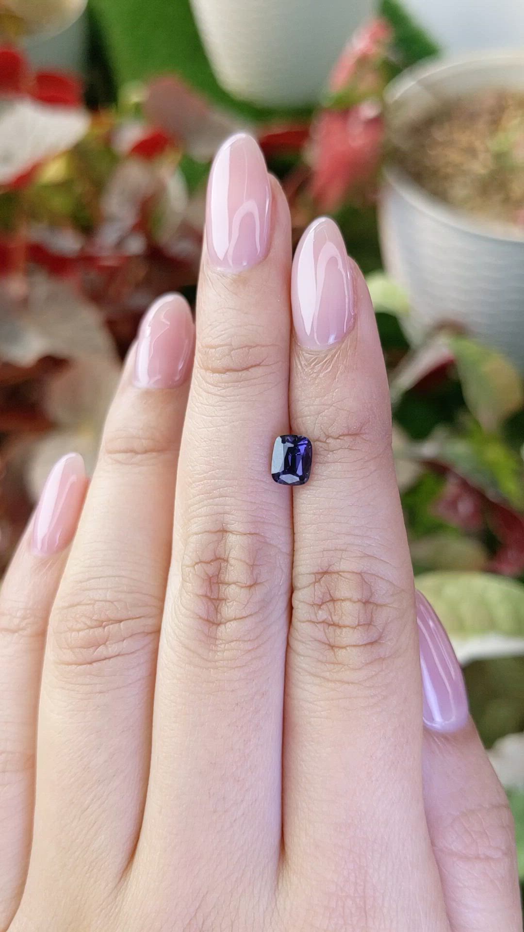 0.97 Ct. Bluish Purple Spinel from Ceylon (Sri Lanka) Size Video