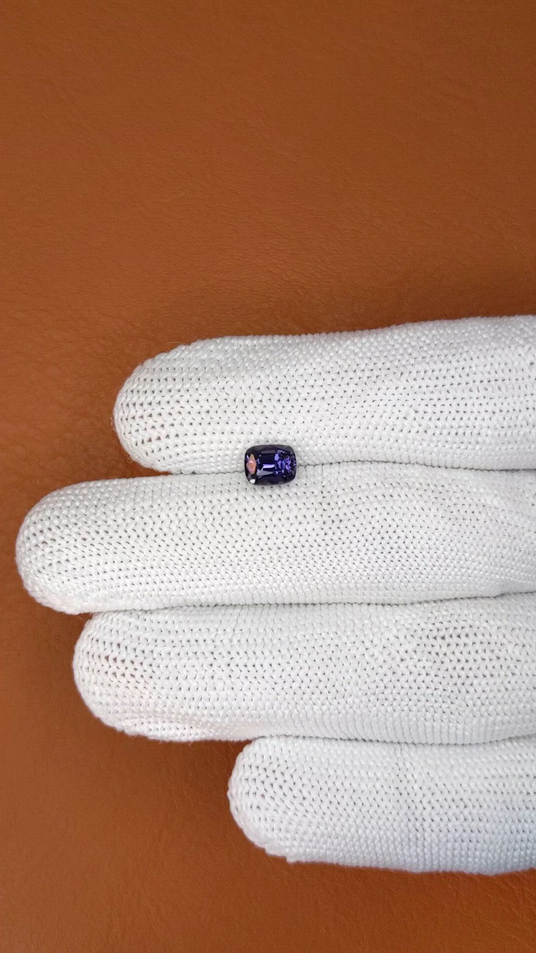 0.97 Ct. Bluish Purple Spinel from Ceylon (Sri Lanka) Size Video