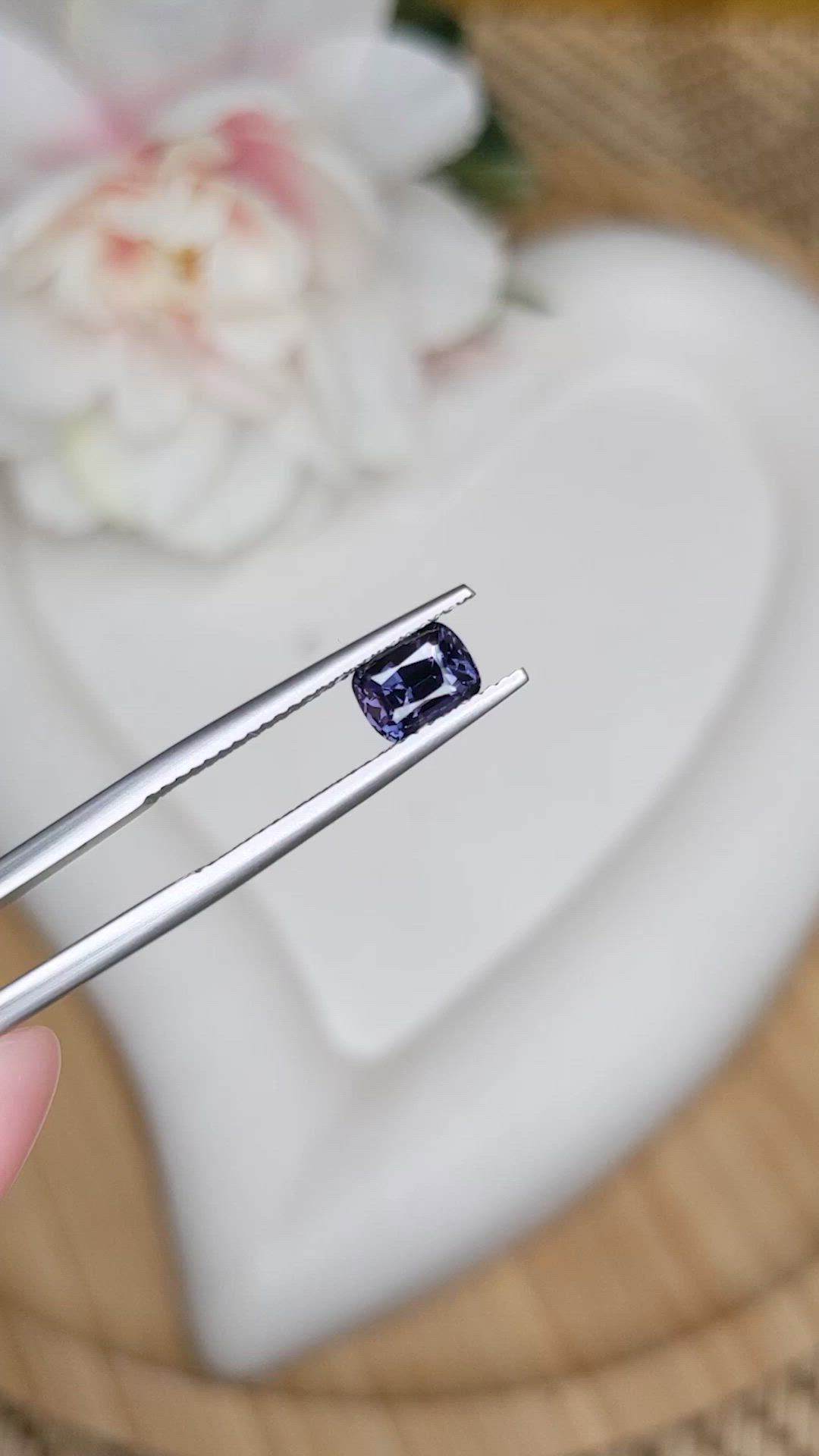 0.97 Ct. Bluish Purple Spinel from Ceylon (Sri Lanka) Size Video