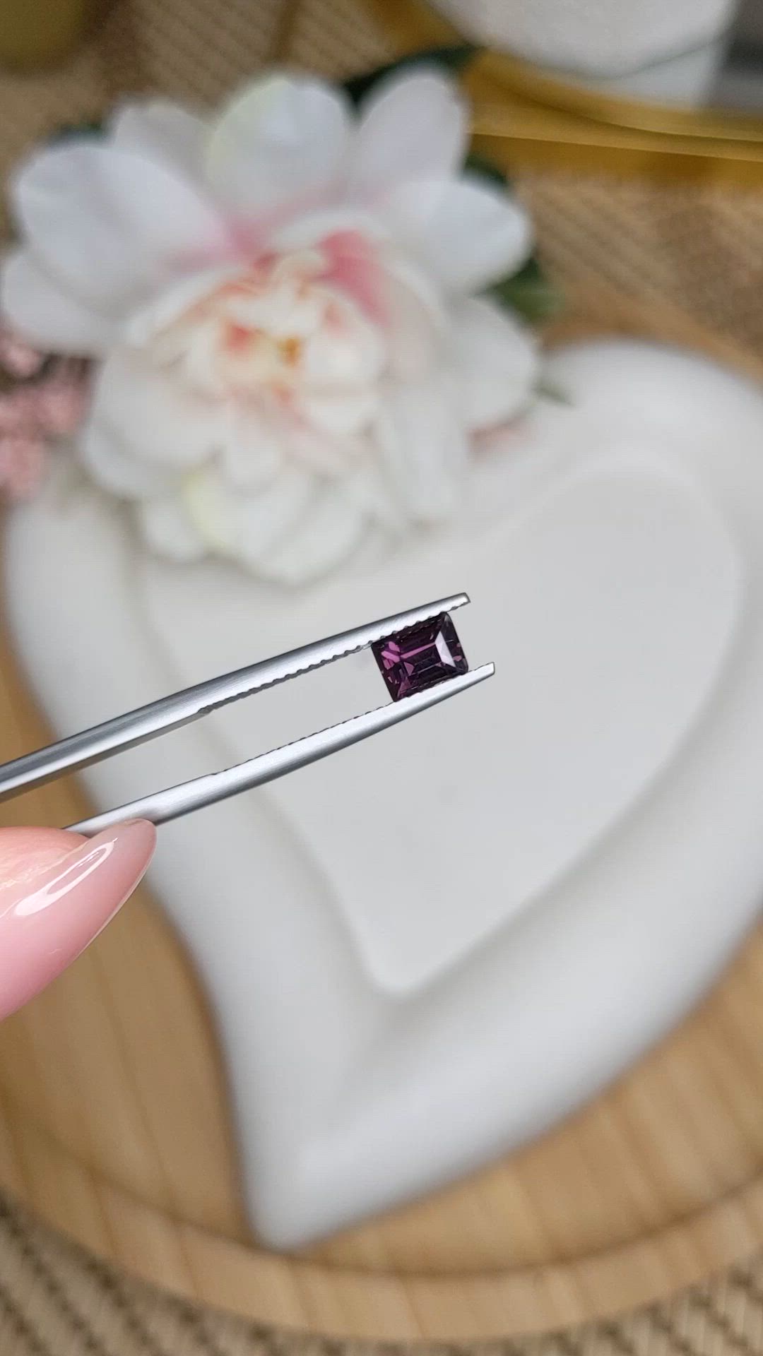 0.83 Ct. Pinkish Purple Spinel from Ceylon (Sri Lanka) Size Video
