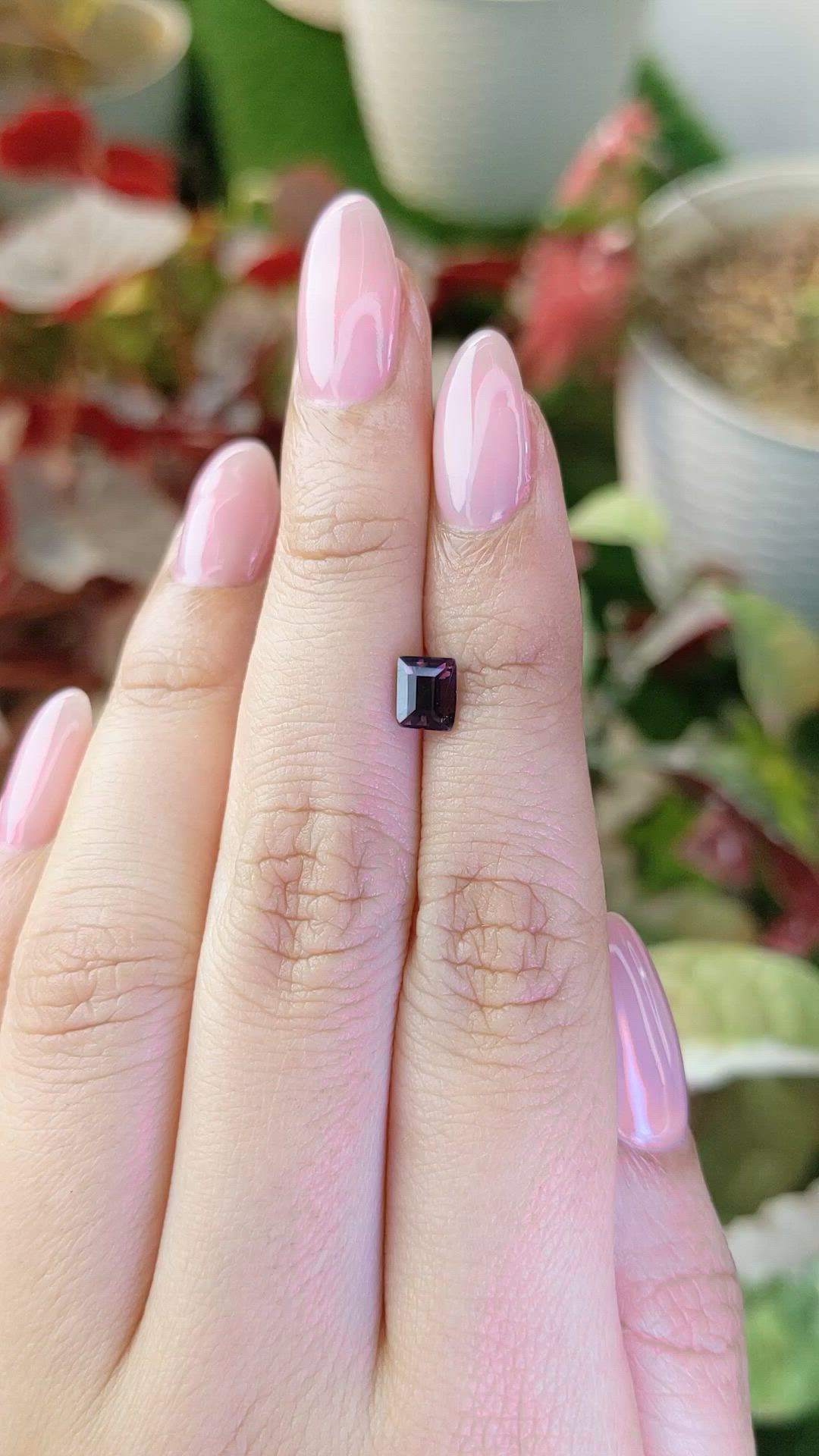 0.83 Ct. Pinkish Purple Spinel from Ceylon (Sri Lanka) Size Video