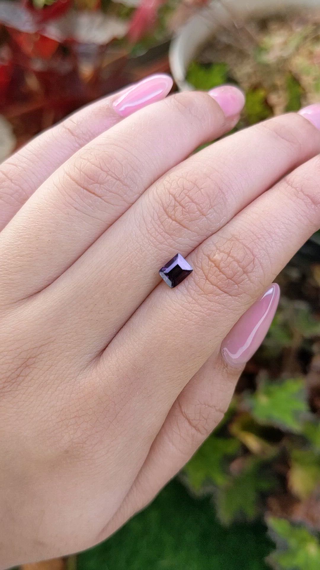 0.83 Ct. Pinkish Purple Spinel from Ceylon (Sri Lanka) Size Video