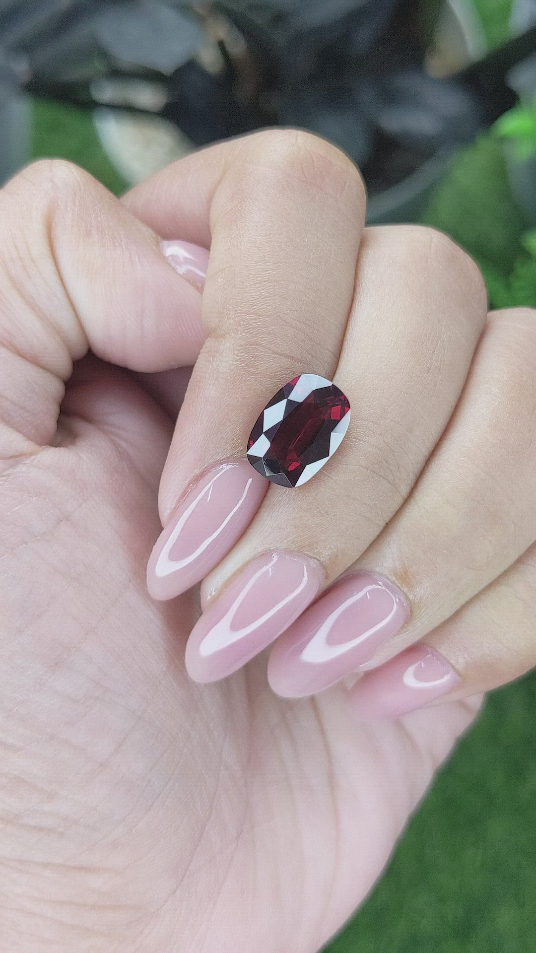 4.05 Ct. Red Garnet from Ceylon (Sri Lanka) Size Video