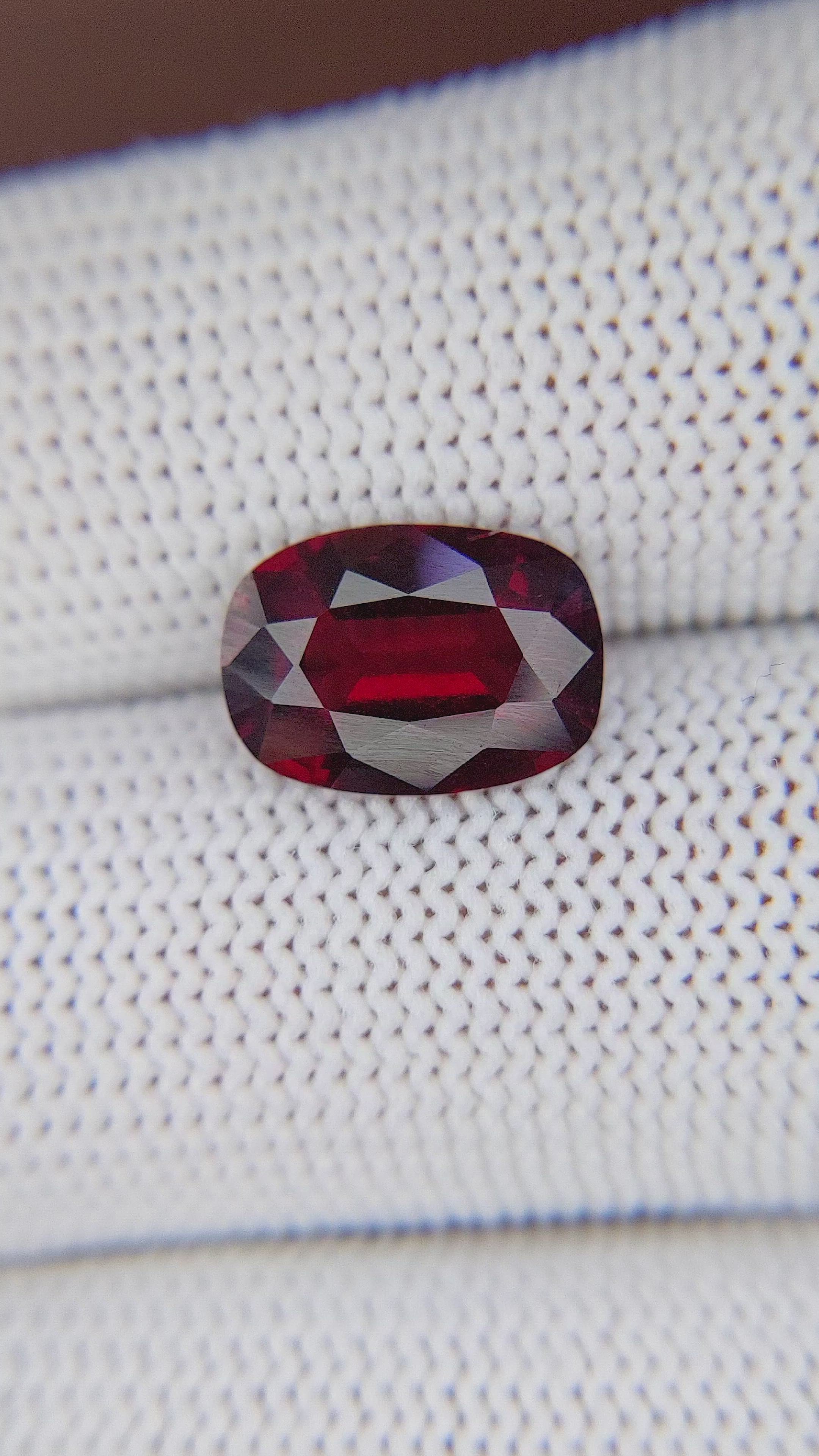 4.05 Ct. Red Garnet from Ceylon (Sri Lanka) Size Video