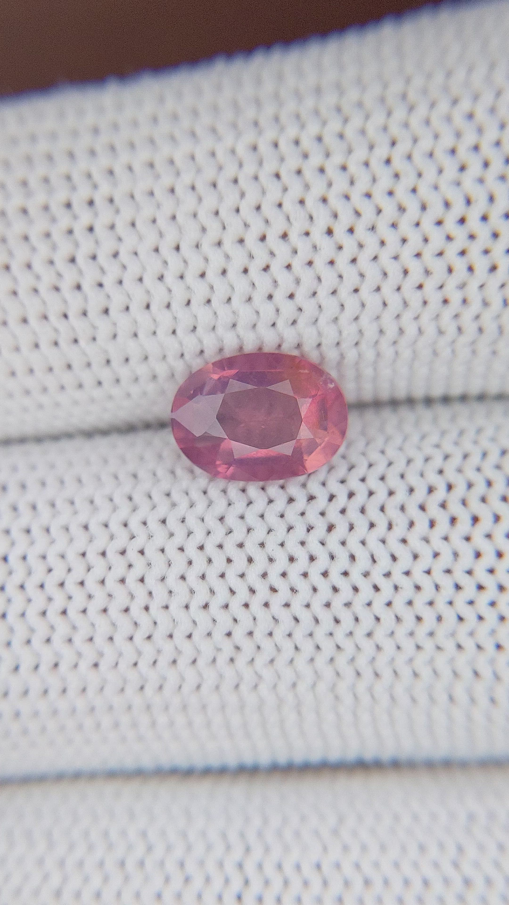 1.24 Ct. Purplish Pink Garnet from Ceylon (Sri Lanka) Size Video