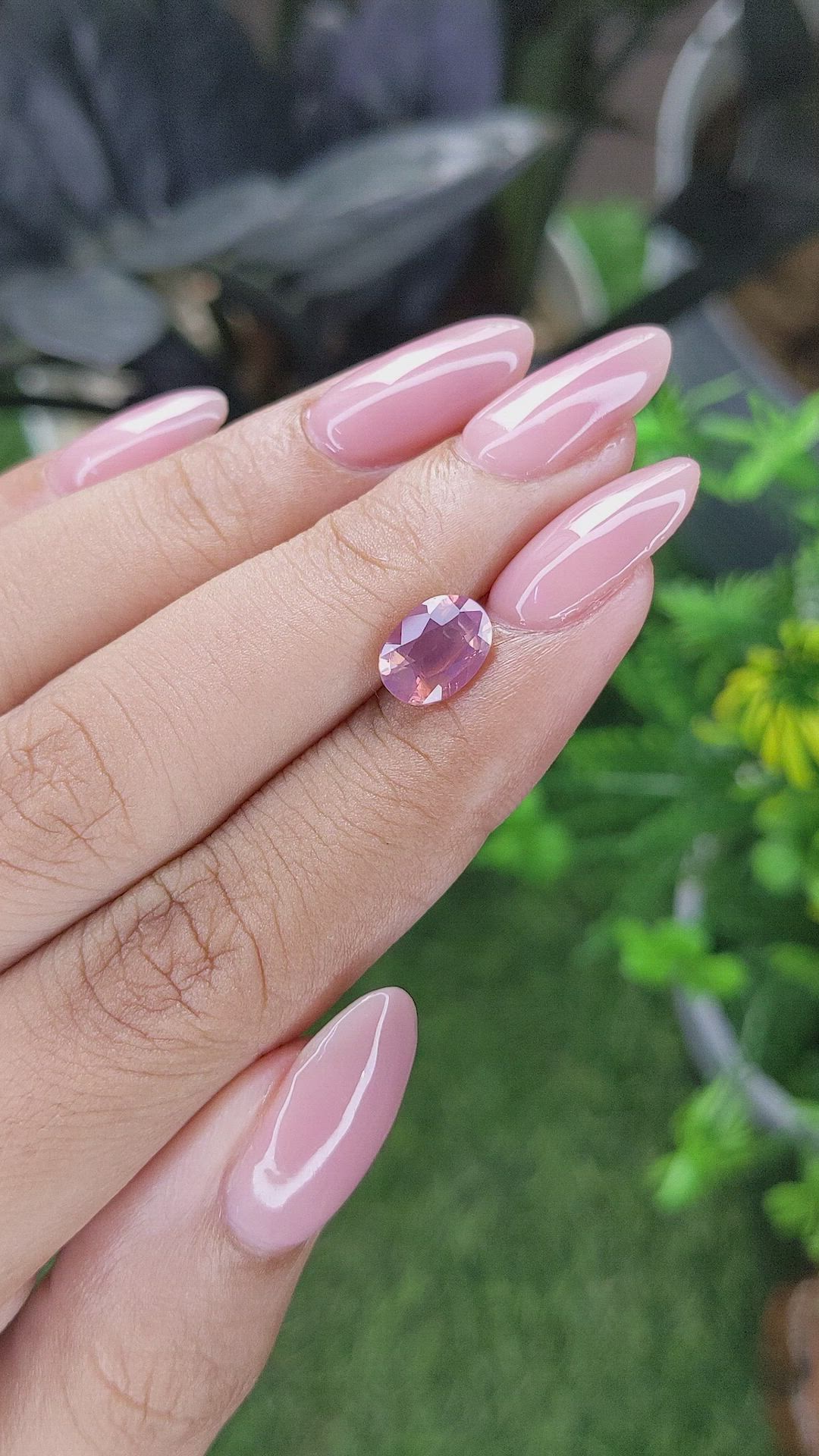 1.24 Ct. Purplish Pink Garnet from Ceylon (Sri Lanka) Size Video