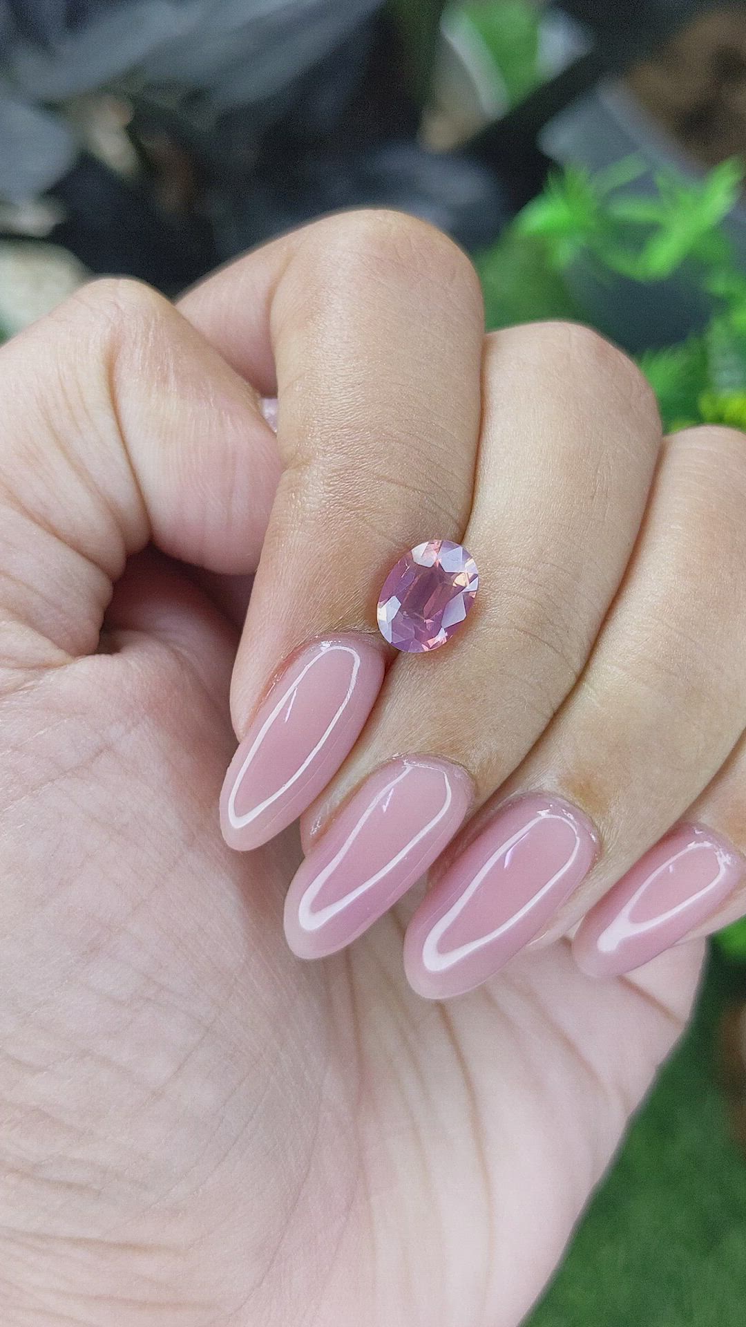 1.24 Ct. Purplish Pink Garnet from Ceylon (Sri Lanka) Size Video