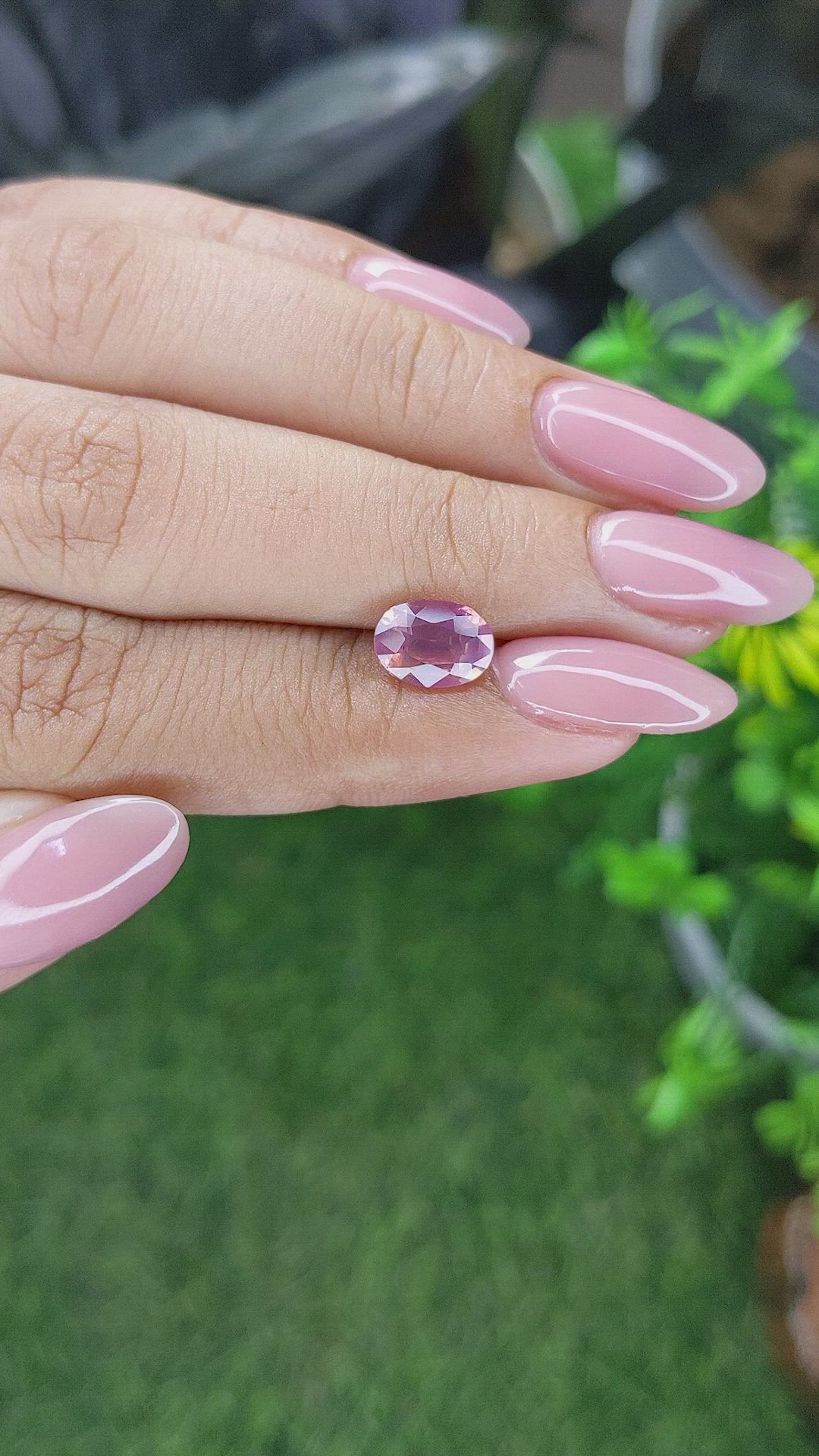 1.24 Ct. Purplish Pink Garnet from Ceylon (Sri Lanka) Size Video