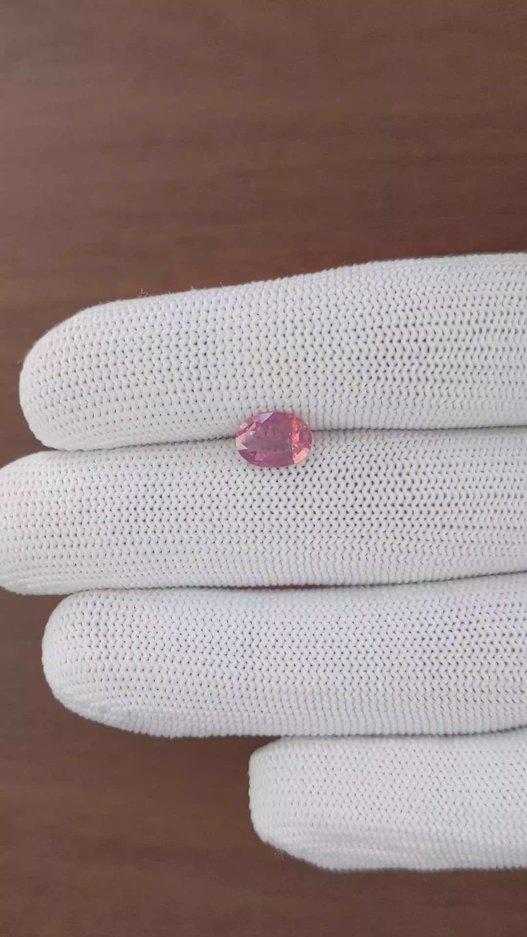 1.24 Ct. Purplish Pink Garnet from Ceylon (Sri Lanka) Size Video