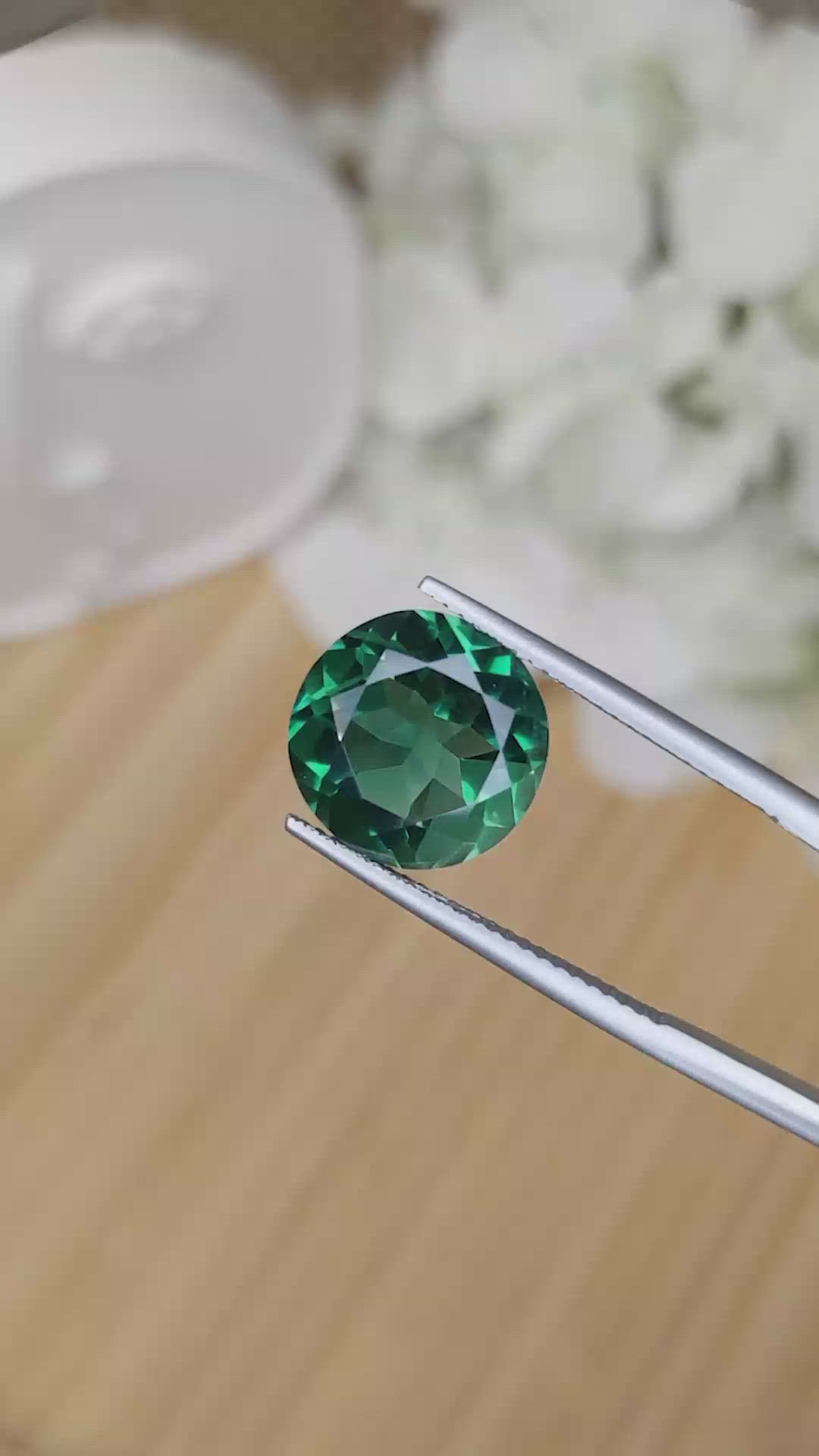 6.59 Ct. Bluish Green Prasiolite from Brazil Size Video