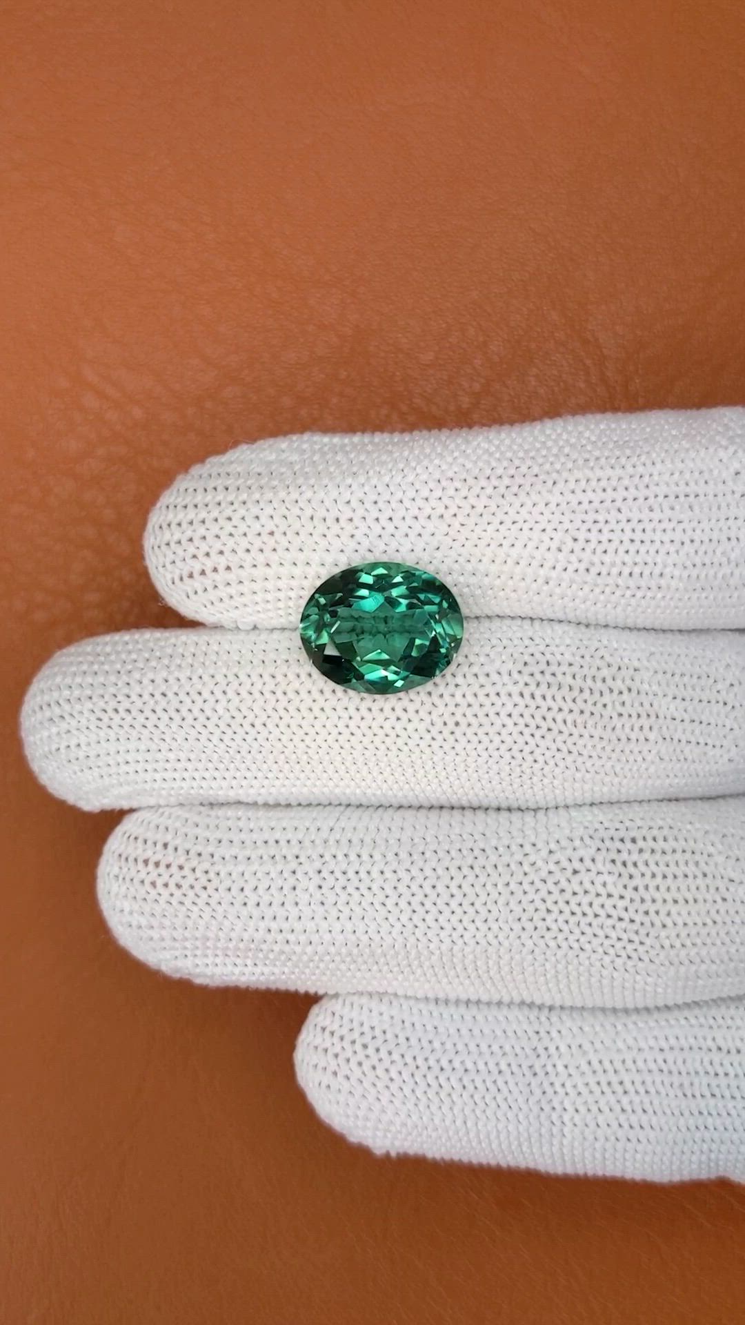 6.52 Ct. Bluish Green Prasiolite from Brazil Size Video
