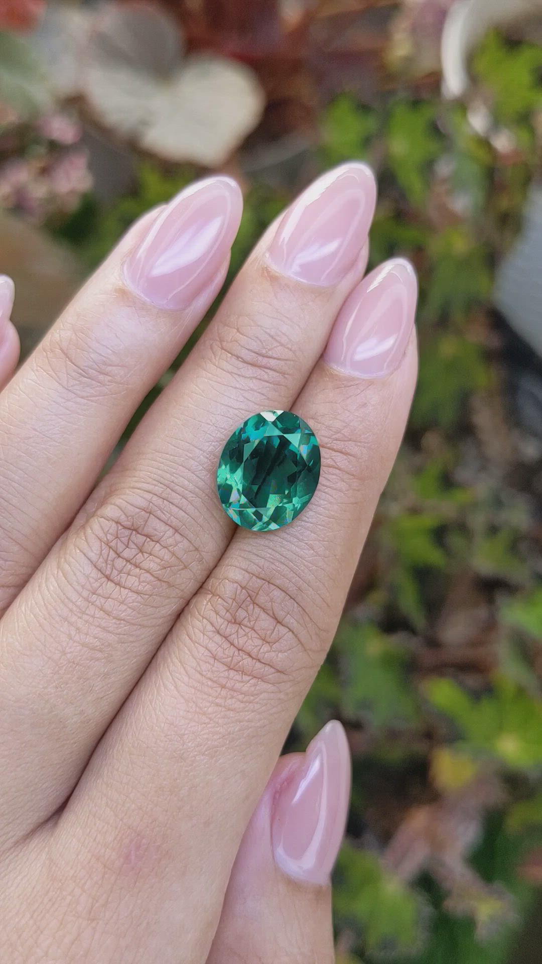 6.52 Ct. Bluish Green Prasiolite from Brazil Size Video