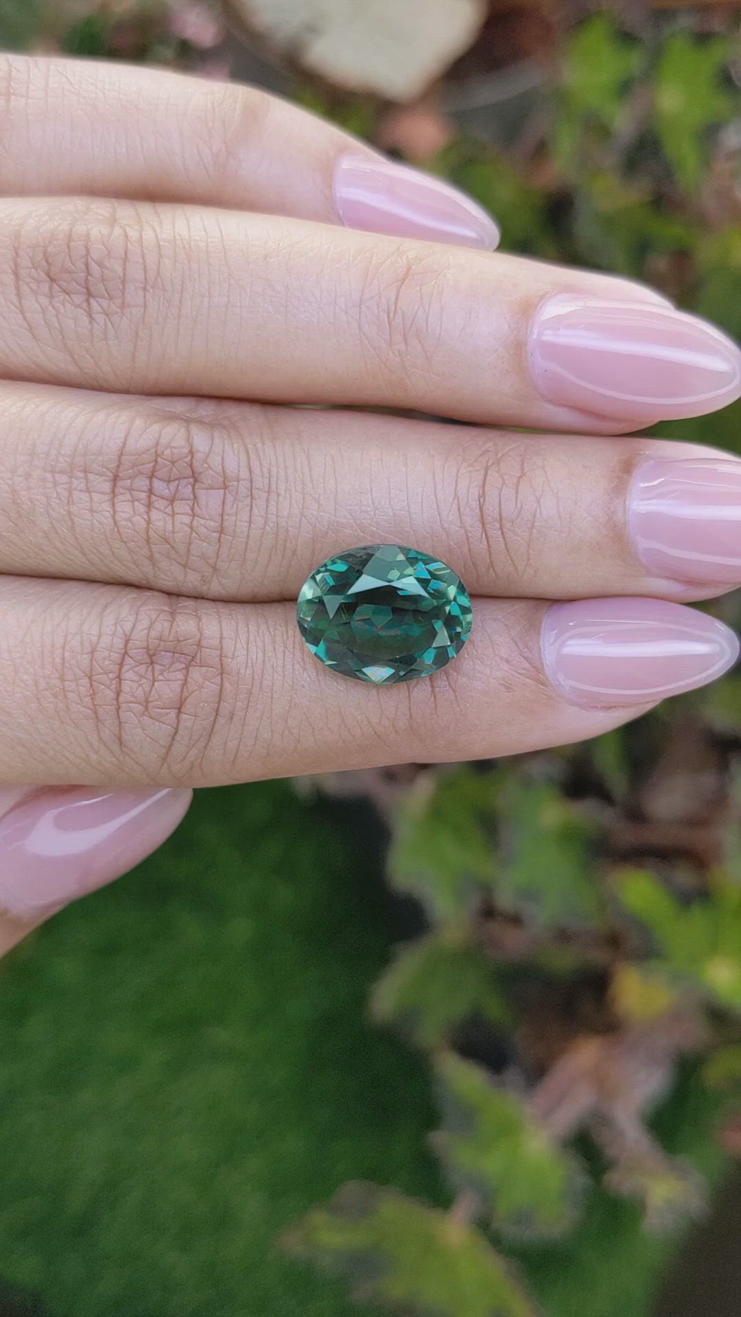 6.52 Ct. Bluish Green Prasiolite from Brazil Size Video