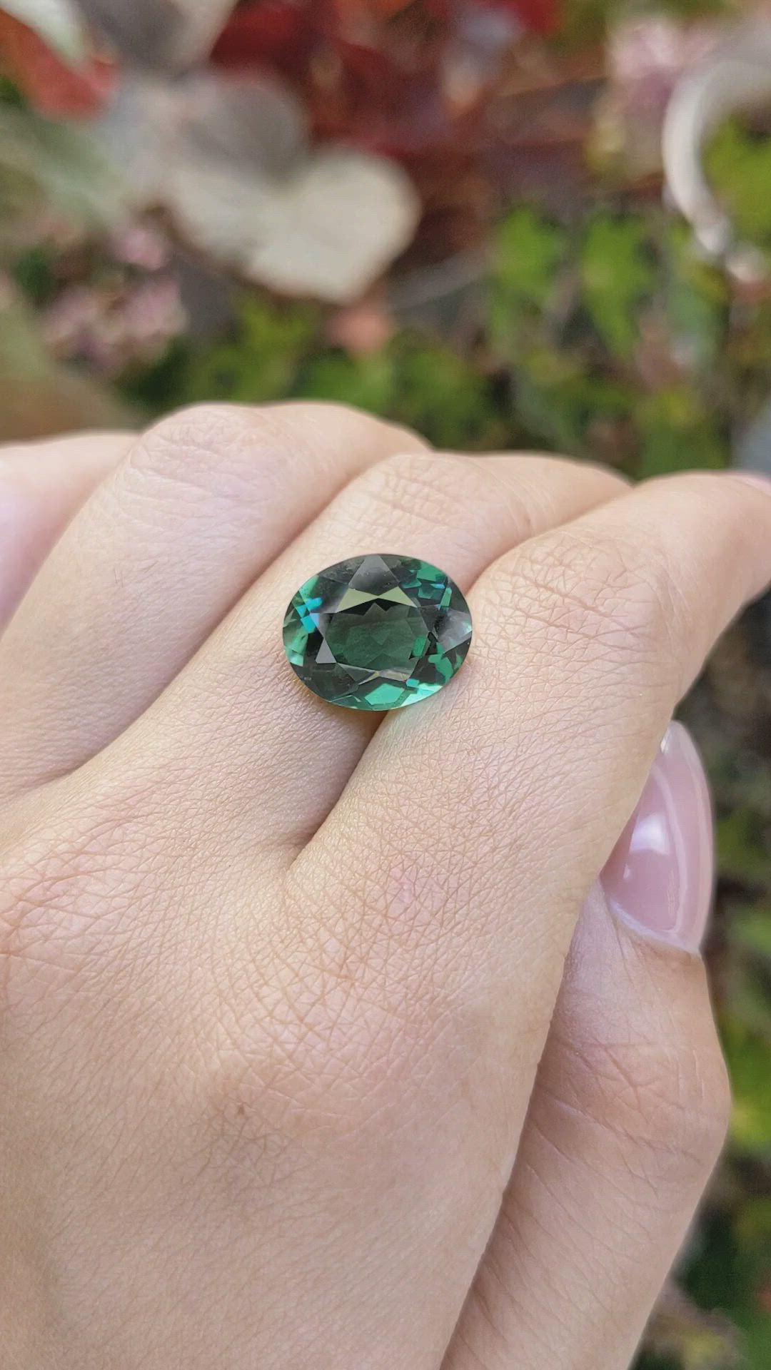 6.87 Ct. Bluish Green Prasiolite from Brazil Size Video