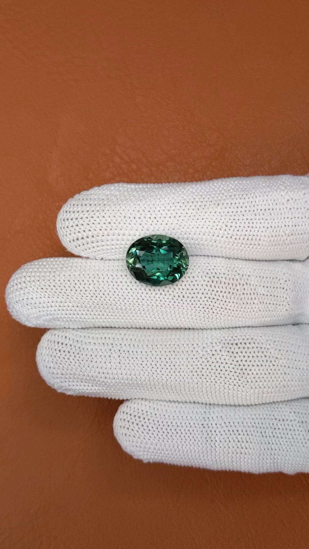 6.87 Ct. Bluish Green Prasiolite from Brazil Size Video