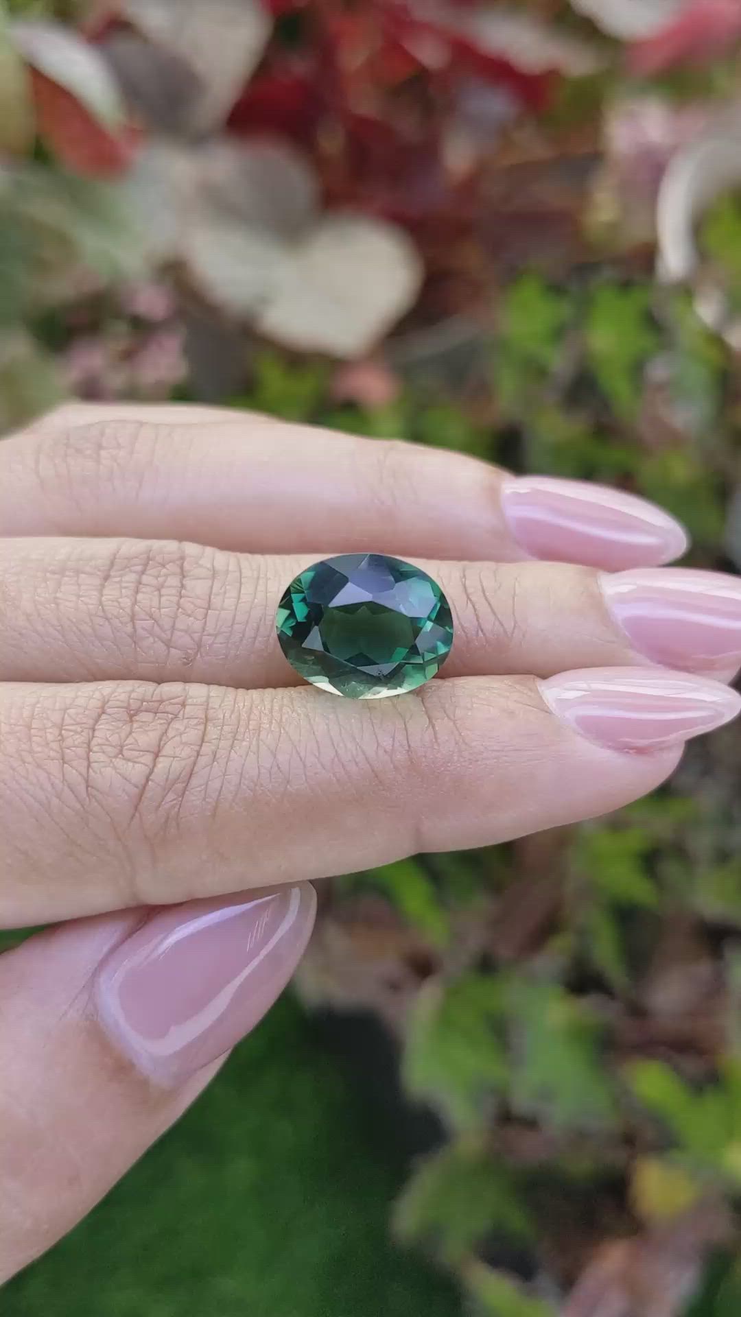 6.87 Ct. Bluish Green Prasiolite from Brazil Size Video