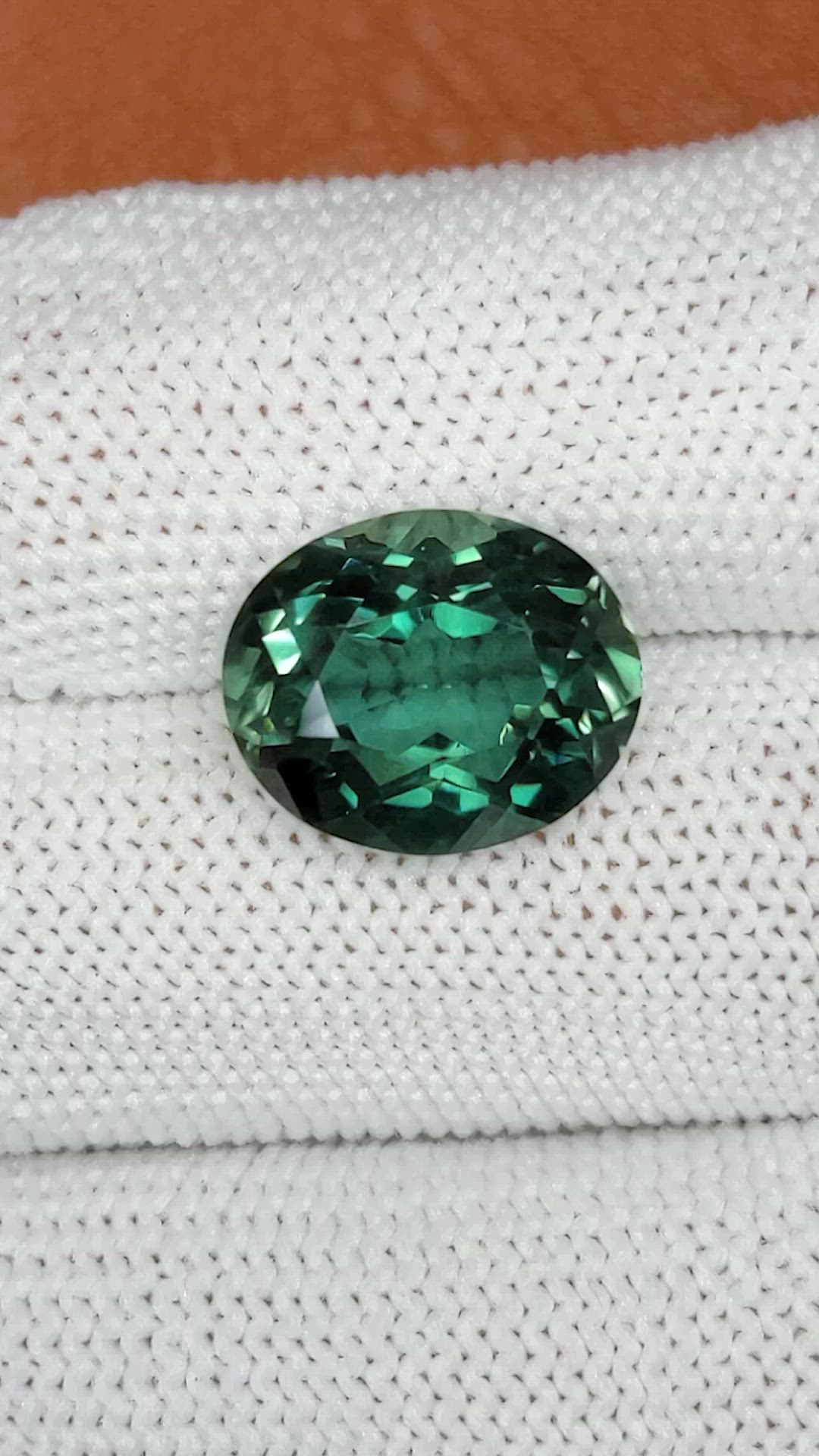 6.87 Ct. Bluish Green Prasiolite from Brazil Size Video