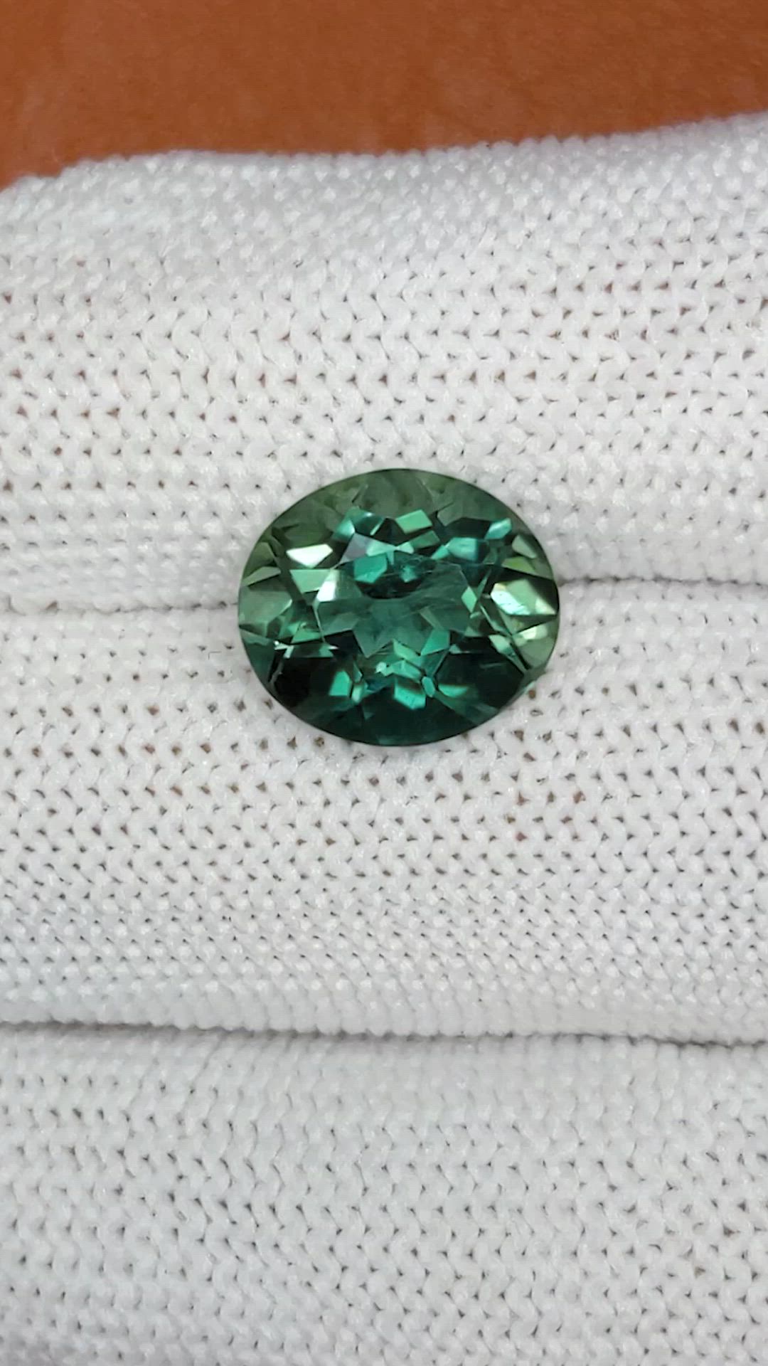 3.98 Ct. Bluish Green Prasiolite from Brazil Size Video