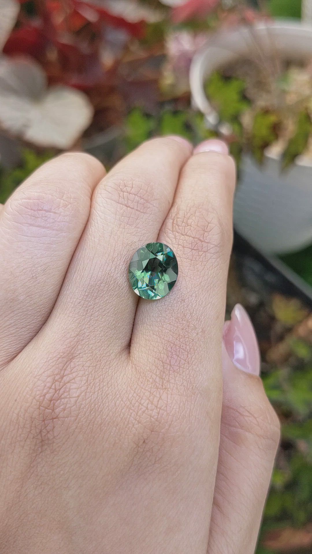 3.98 Ct. Bluish Green Prasiolite from Brazil Size Video