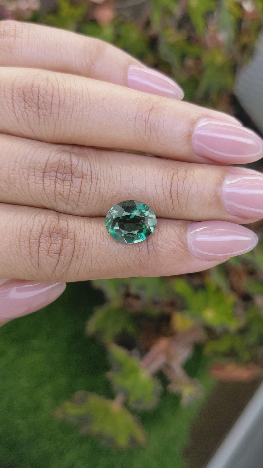 3.98 Ct. Bluish Green Prasiolite from Brazil Size Video