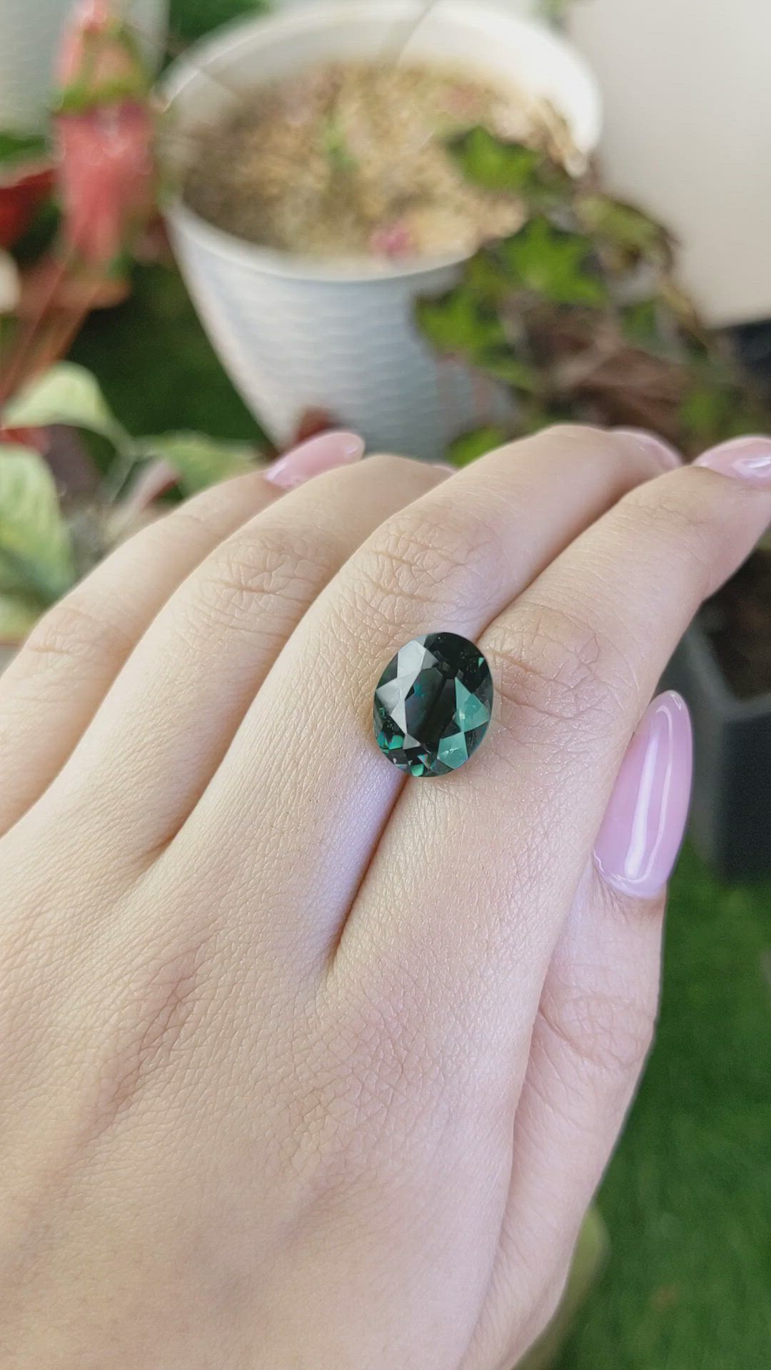 5.97 Ct. Bluish Green Prasiolite from Brazil Size Video