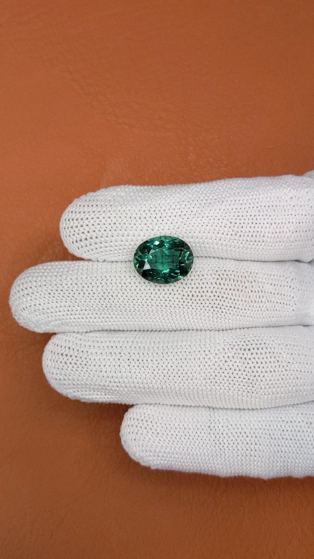 5.97 Ct. Bluish Green Prasiolite from Brazil Size Video