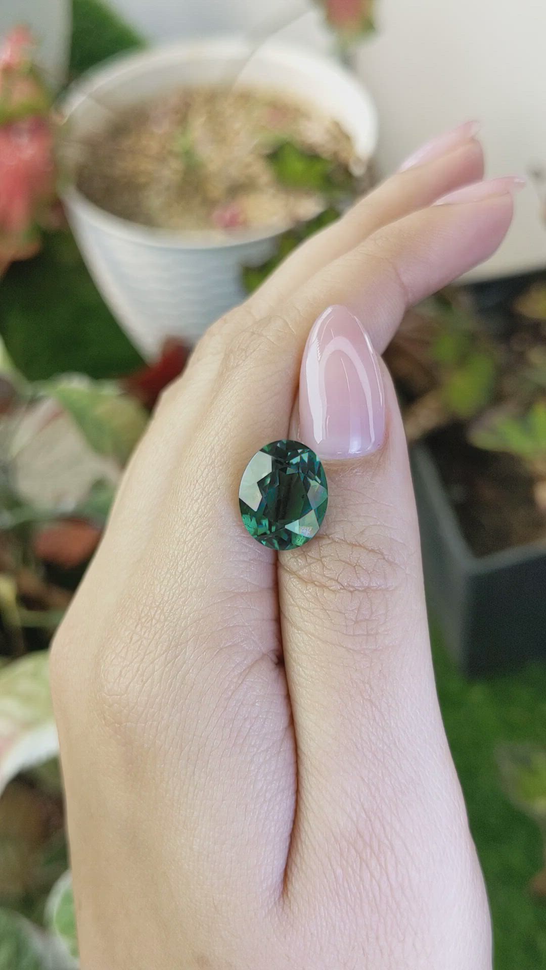 5.97 Ct. Bluish Green Prasiolite from Brazil Size Video