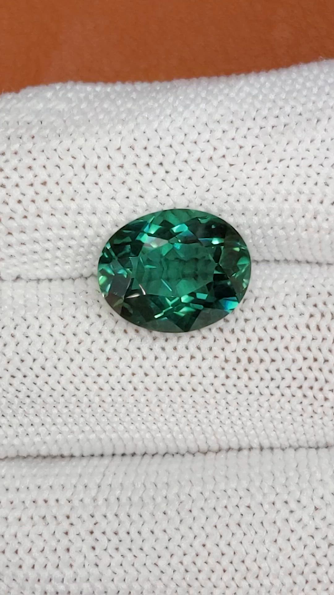 5.97 Ct. Bluish Green Prasiolite from Brazil Size Video