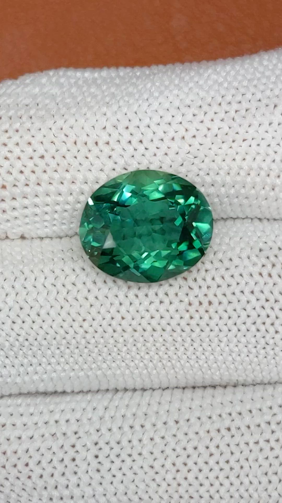 6.58 Ct. Bluish Green Prasiolite from Brazil Size Video