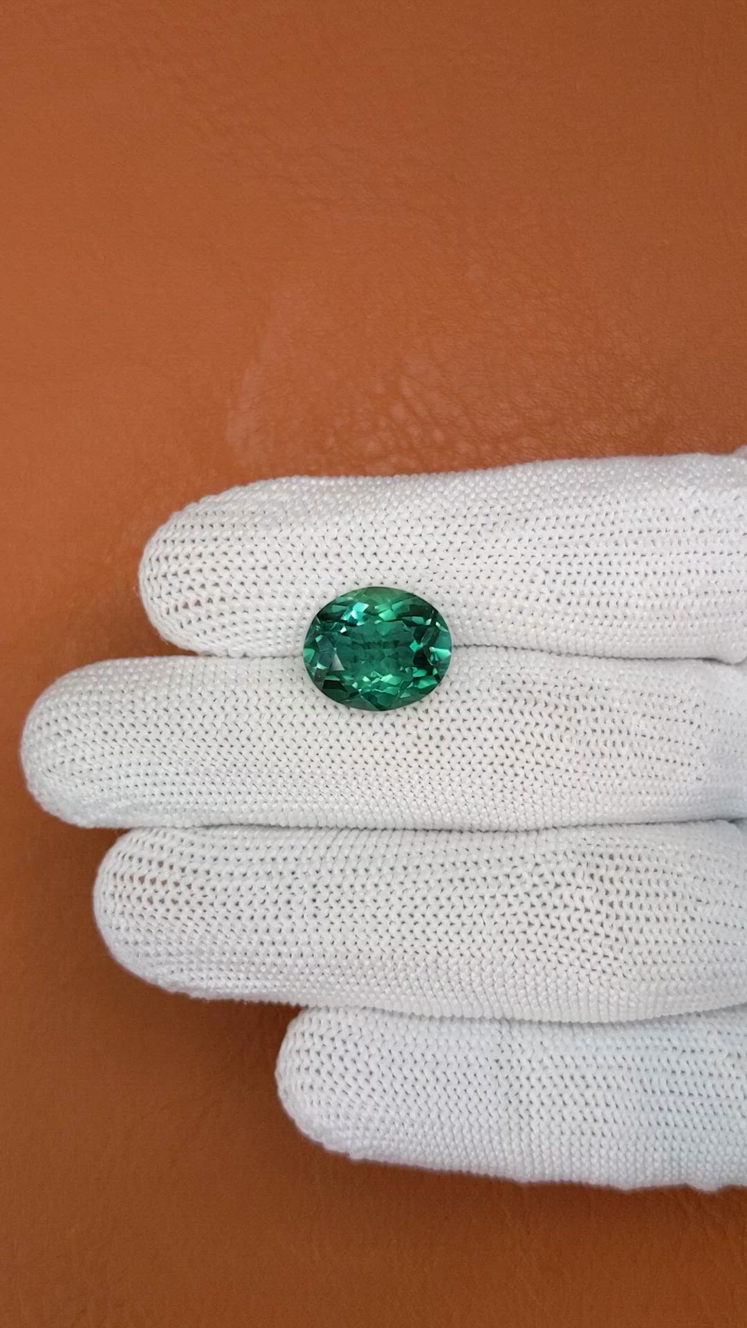 6.58 Ct. Bluish Green Prasiolite from Brazil Size Video